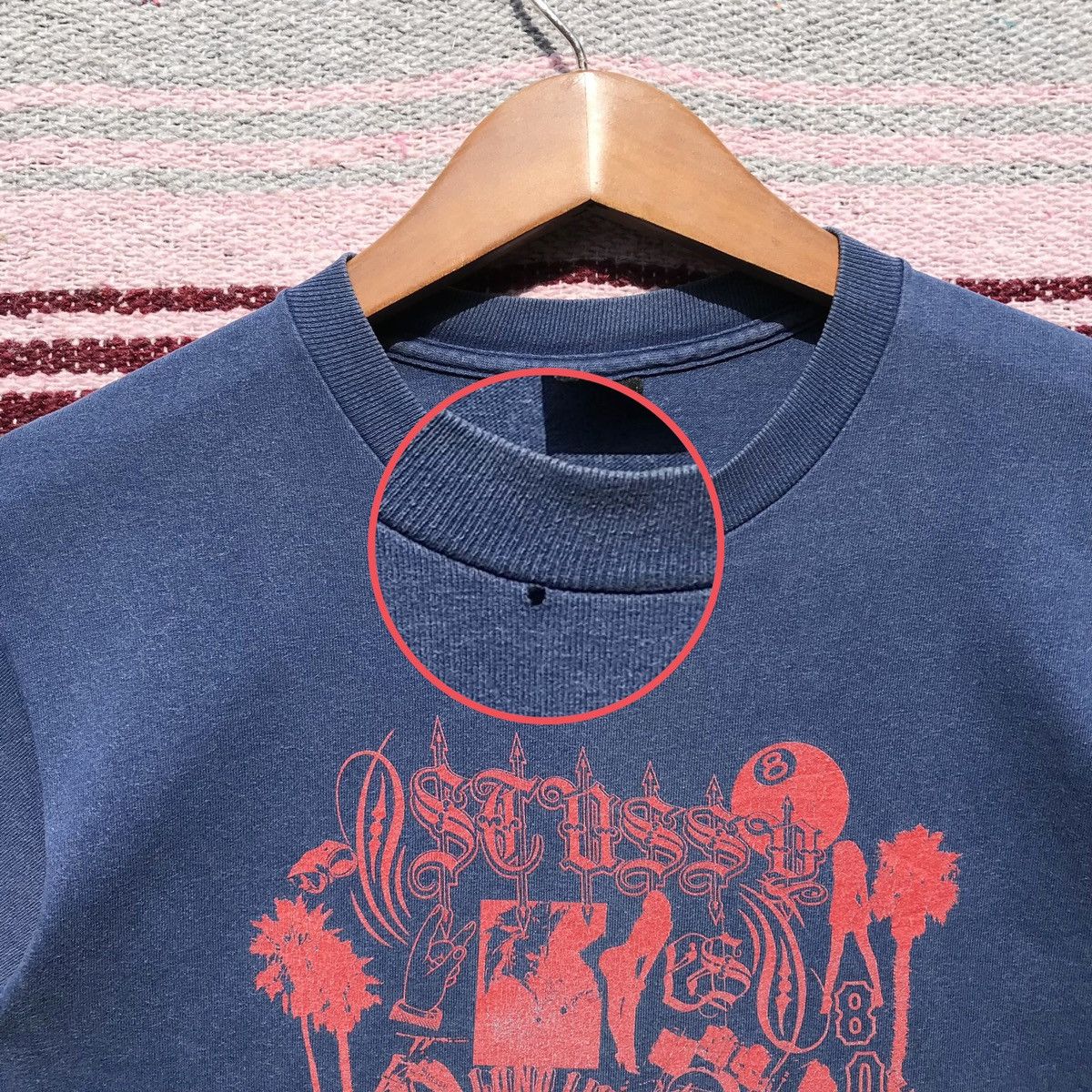 Stussy Y2K Vintage Stussy Wood Tee Stussy Streetwear SunFaded Size US S / EU 44-46 / 1 - 15 Thumbnail