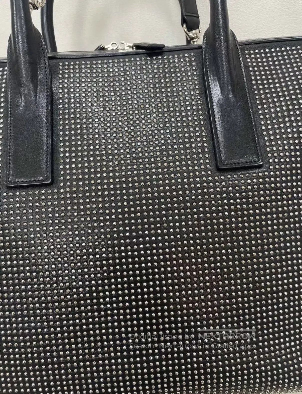 Saint Laurent Paris Black Studded Leather Handbag with Top Handles. Size ONE SIZE - 2 Thumbnail