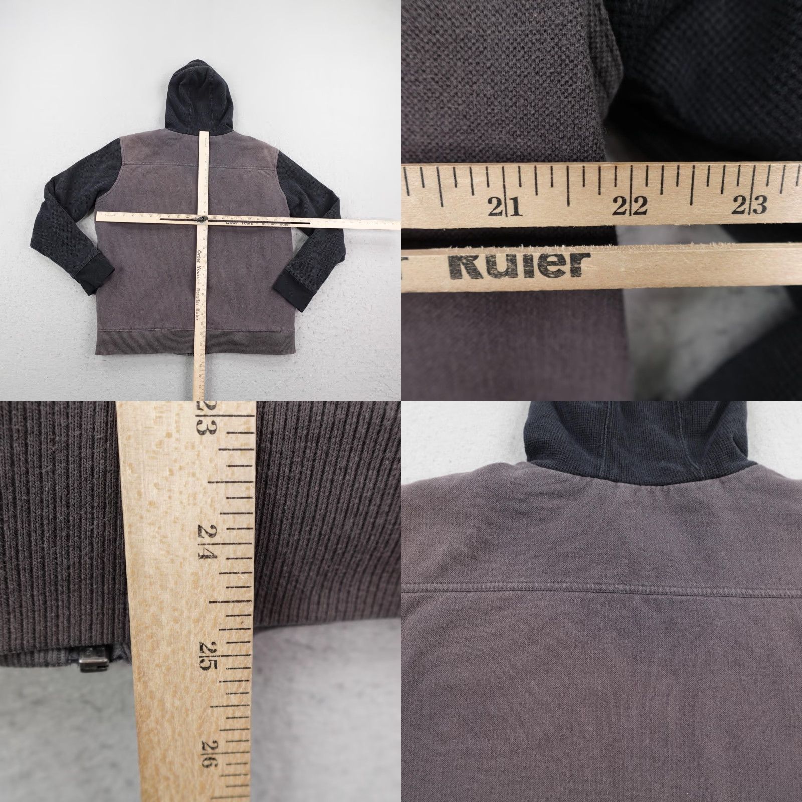 O'Neill O'Neill Jacket XL Gray Sherpa Fleece Lined Waffle Knit Thermal Hoodie Coat Mens Size US XL / EU 56 / 4 - 8 Thumbnail
