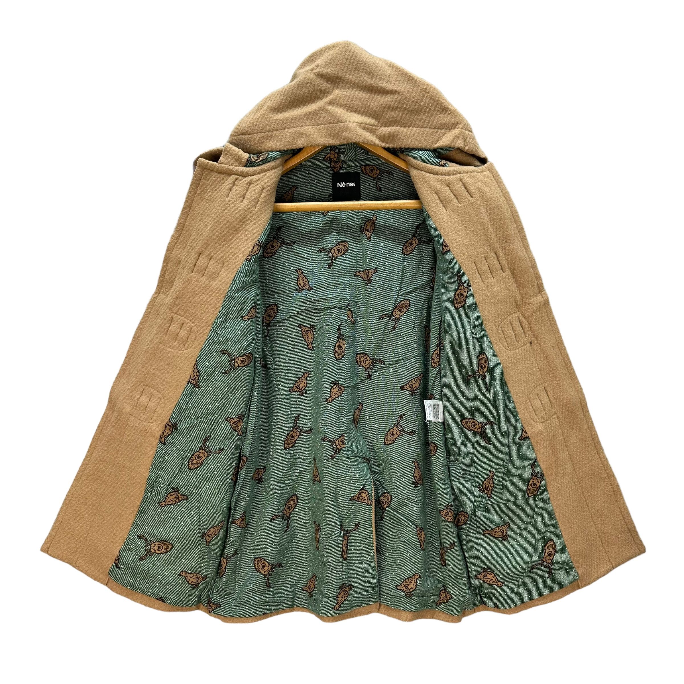 Ne-Net NE-NET ANIMAL GRAPHIC LINING WOOL DUFFLE COAT #9016-48 Size US S / EU 44-46 / 1 - 7 Thumbnail