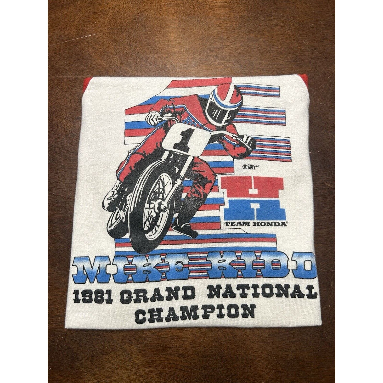 Vintage 80s Honda Mike Kidd Grand National Champion AMA Racing Shirt Size US L / EU 52-54 / 3 - 15 Thumbnail