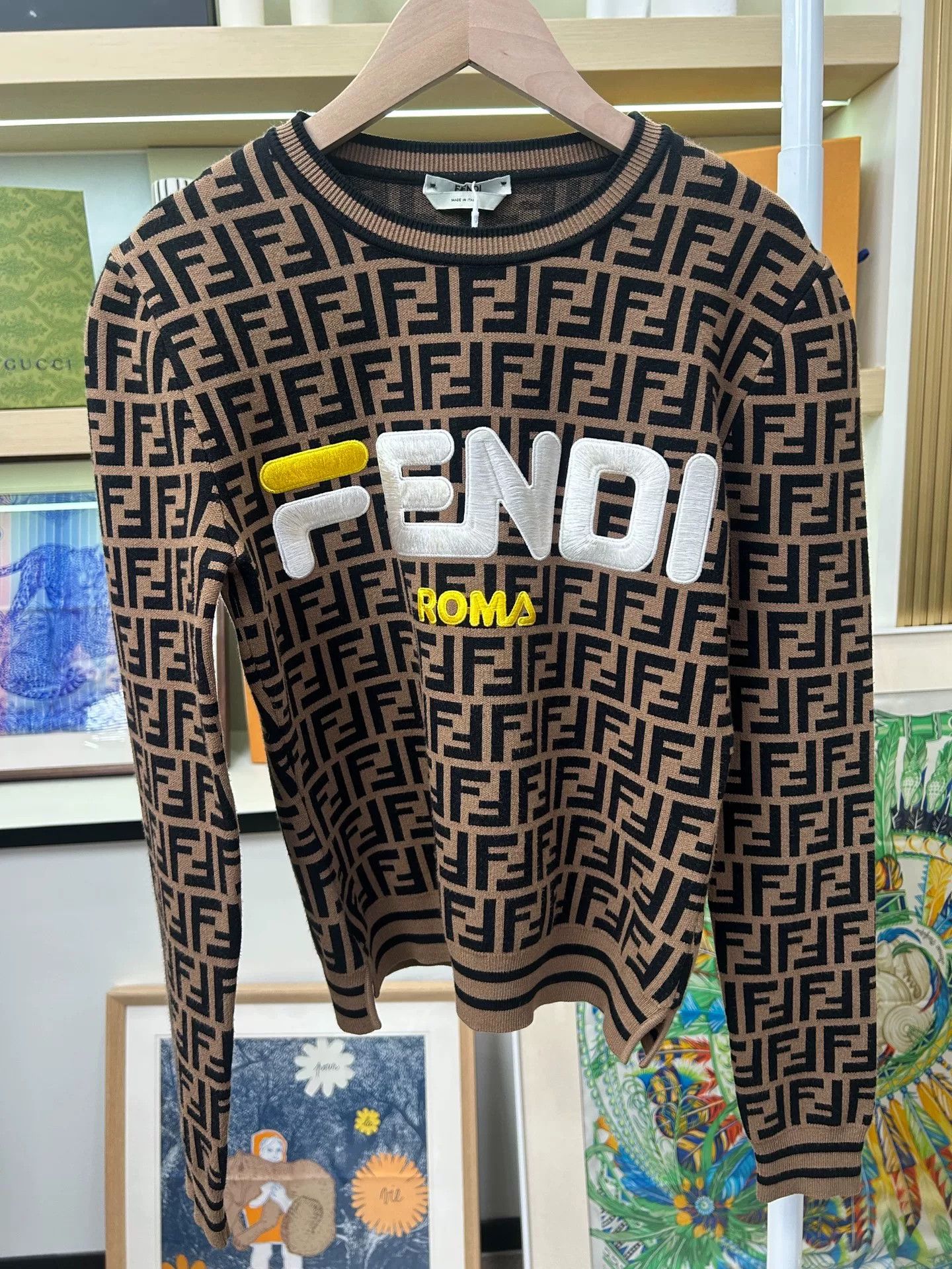Fendi fendi logo knit sweater in excellent condition Size US M / EU 48-50 / 2 - 1 Thumbnail