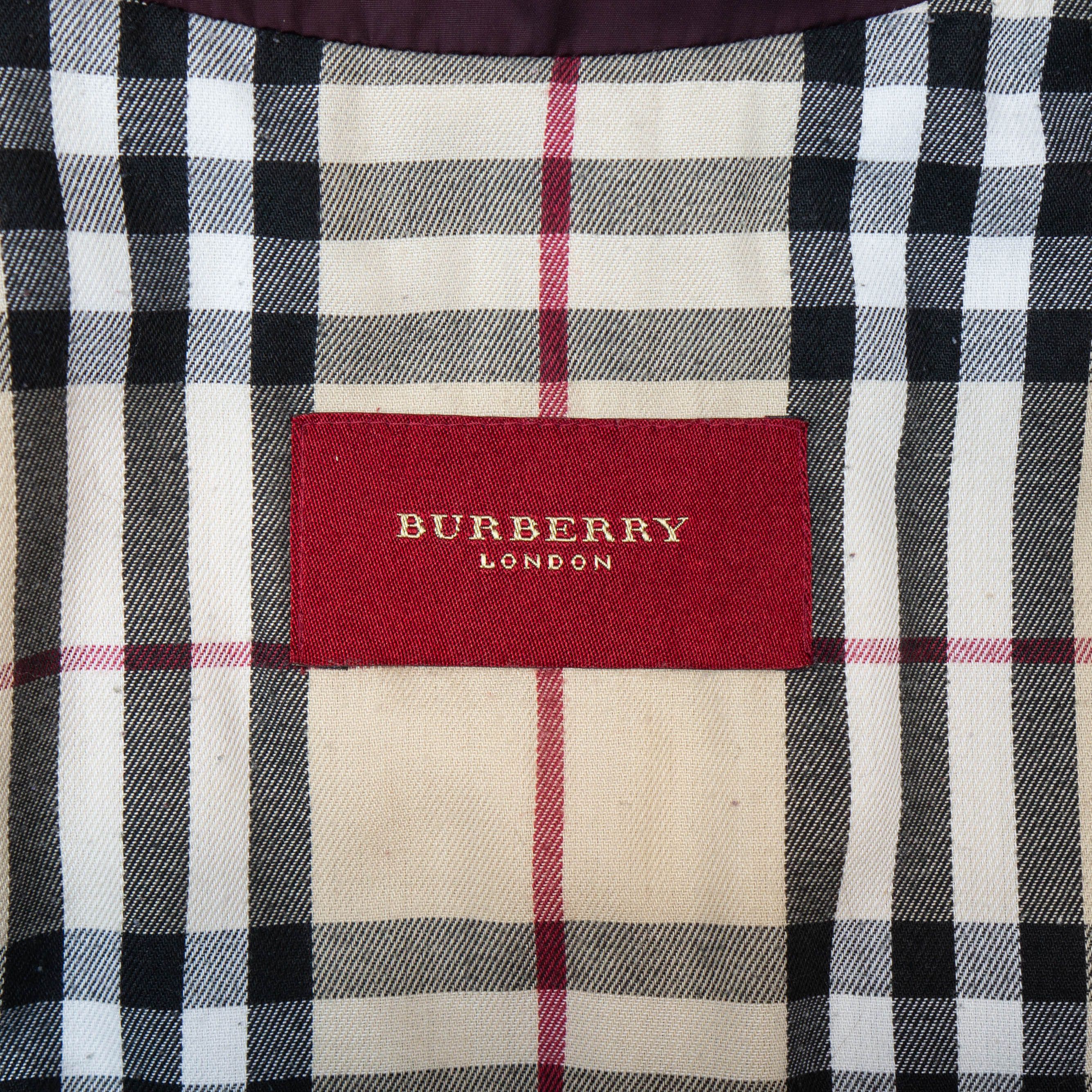 Burberry BURBERRY Check Women Quilted Jacket Burgundy Vintage 90s 00s Size S / US 4 / IT 40 - 9 Thumbnail