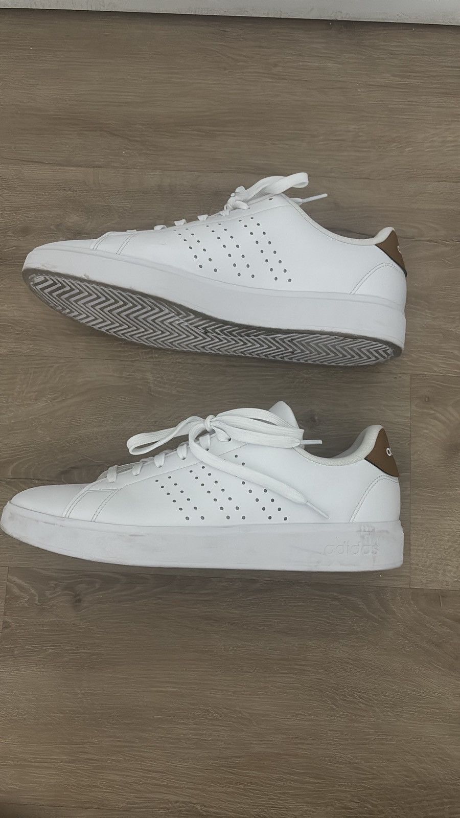 Adidas Adidas Advantage 2.0 – White / Brown | Lightly Worn Size US 10.5 / EU 43-44 - 3 Thumbnail