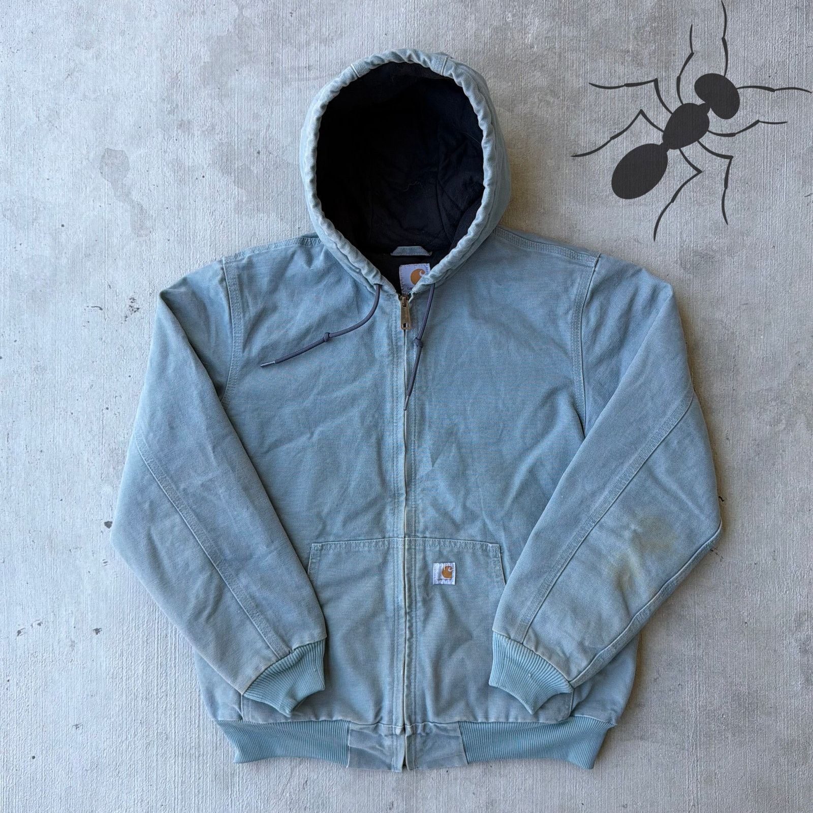 Carhartt × Vintage Carhartt WOMENS WJ130 Light blue hooded work wear jacket Size US S / EU 44-46 / 1 - 1 Thumbnail