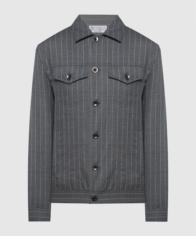 Brunello Cucinelli Denim Jacket in Open Grey Size US M / EU 48-50 / 2 - 1 Thumbnail