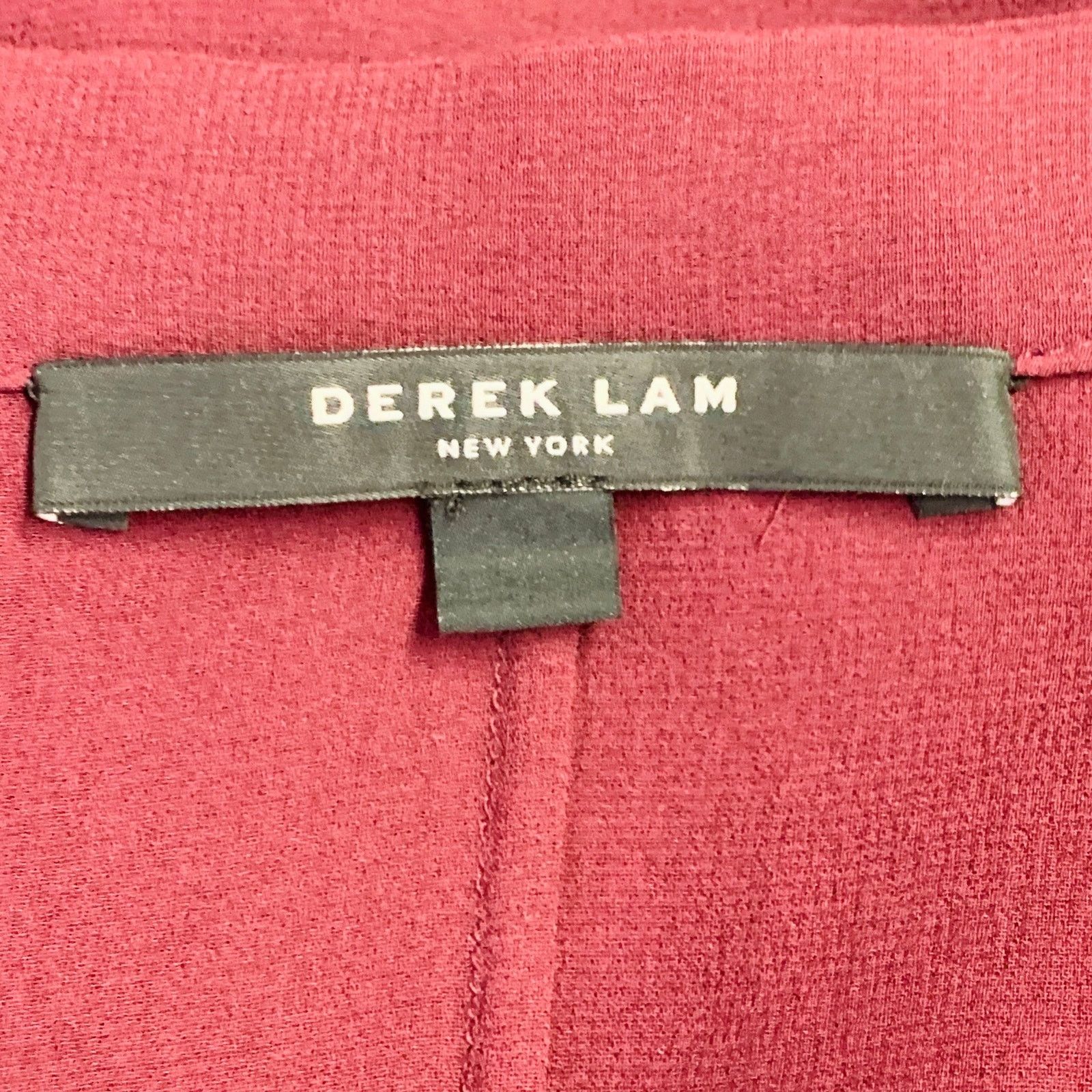Derek Lam 10 Crosby DEREK LAM Size 8 Burgundy Silk Layered V-Neck Blouse Size M / US 6-8 / IT 42-44 - 7 Thumbnail