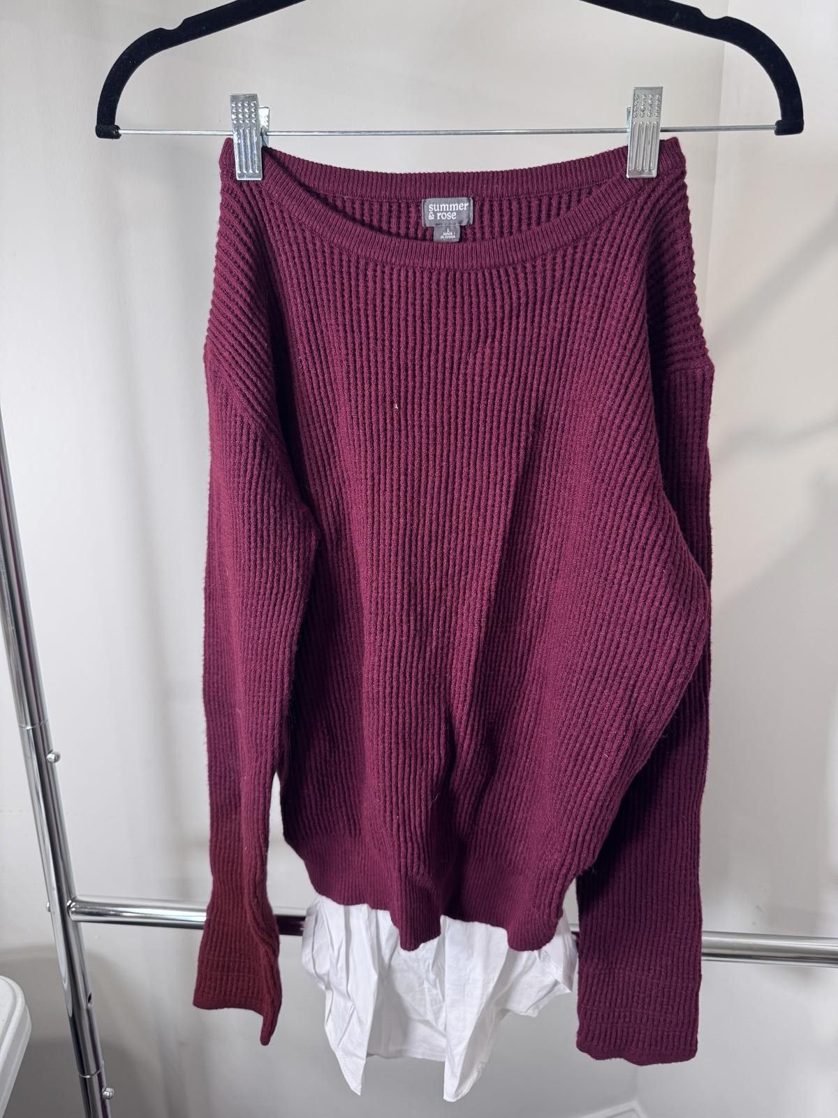 Other Summer & Rose Women's Burgundy Knit Sweater, Size Large Size L / US 10 / IT 46 - 1 Thumbnail
