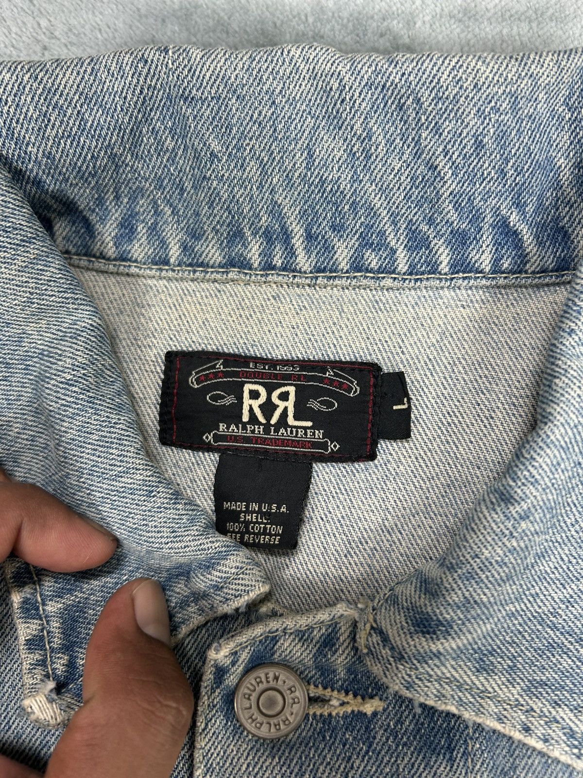 RRL Ralph Lauren Vintage Double RL Trucker Denim Jacket. J054 Size US L / EU 52-54 / 3 - 7 Thumbnail