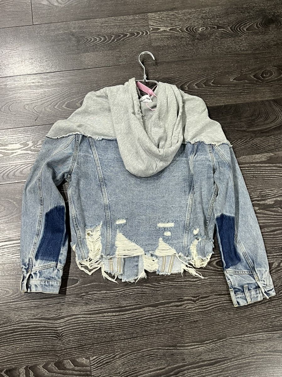 Other ANN ANDELMAN Patchwork Denim Hooded Jacket Size XS / US 0-2 / IT 36-38 - 2 Thumbnail