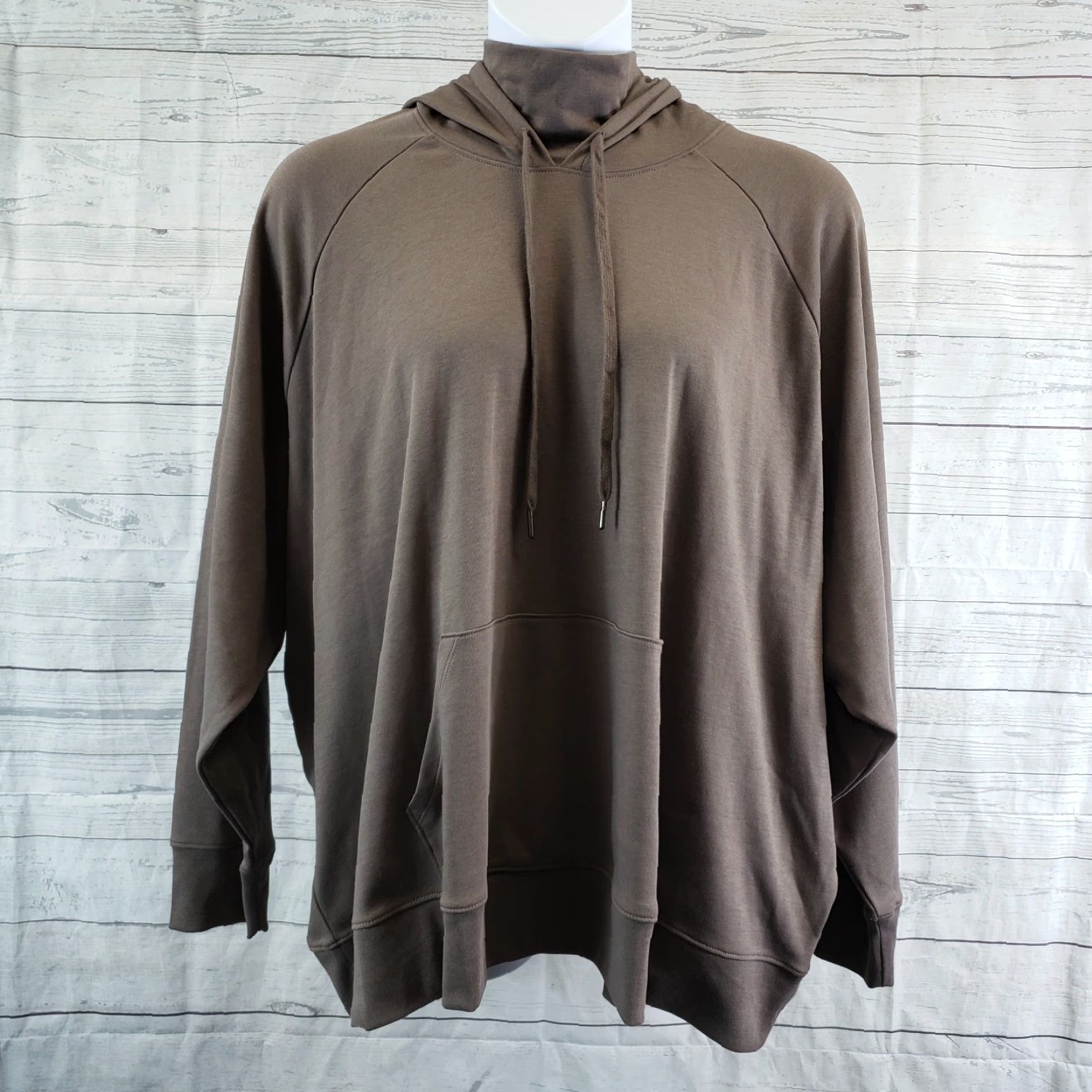 Universal Standard Womens Fallon Funnel Neck Hoodie Sz 2XL 30-32 Nutmeg Cotton