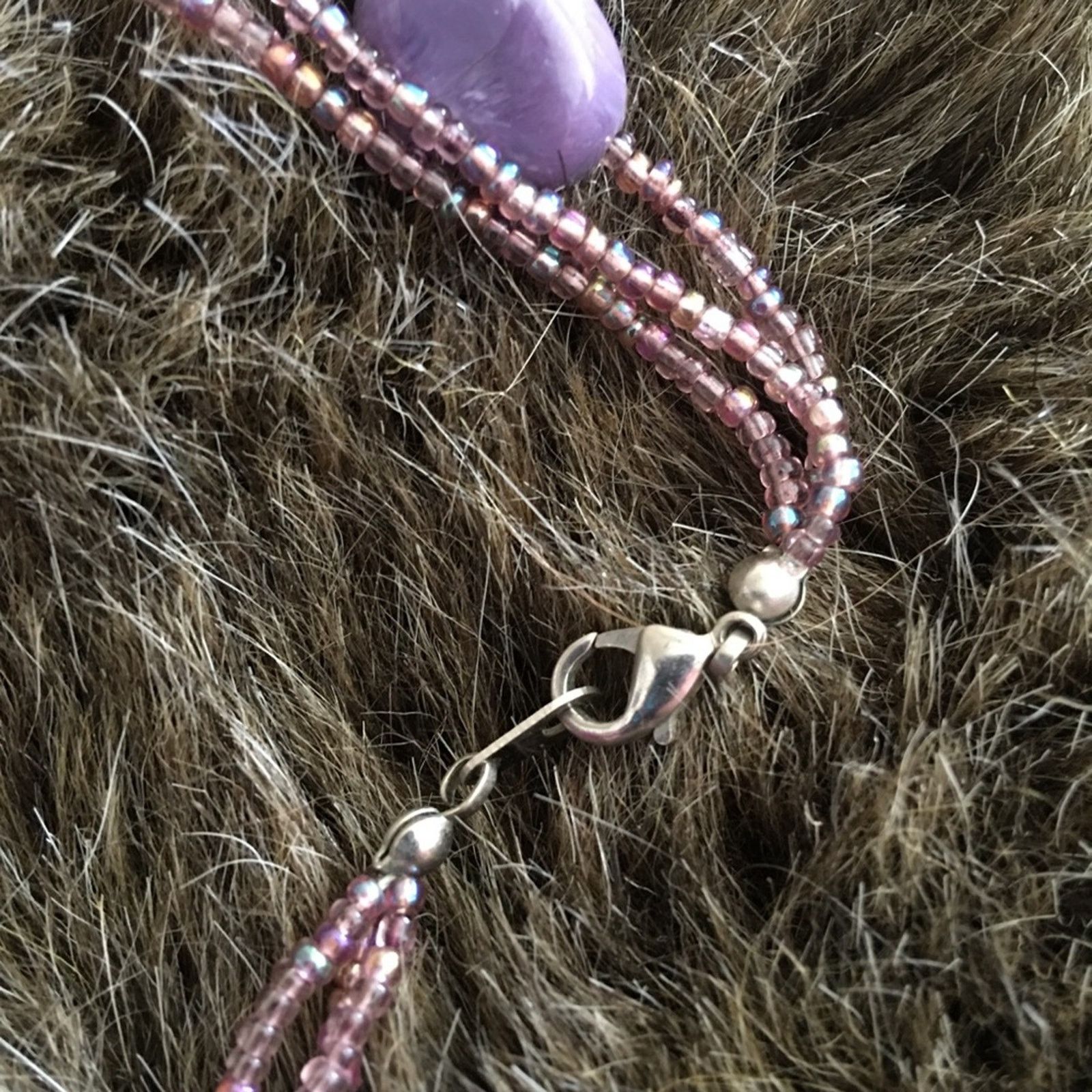 Jewelry Purple tone glass bead long layered necklace Size ONE SIZE - 7 Thumbnail