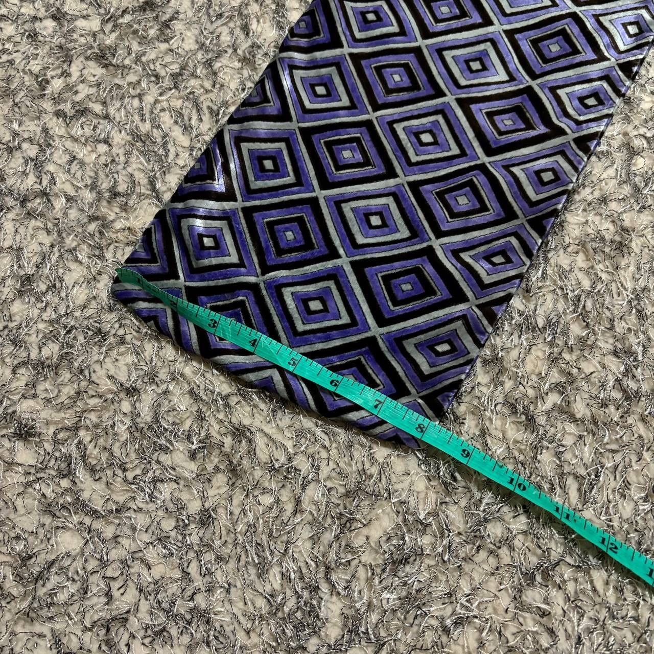 Prada Vintage Prada Geometric Silk Blend Scarf Foulard Purple OS Size ONE SIZE - 7 Thumbnail
