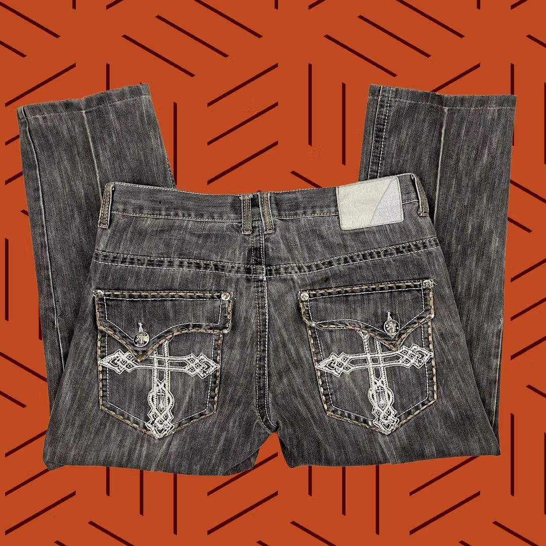 Southpole Southpole Jeans Adult 34 x 26 Washed Gray Hip Hop Grunge Wide-Leg 5-Pocket Denim Cotton Blend Regular Size Type Regular Mens Womens Size 24" / US 00 / IT 34 - 1 Thumbnail