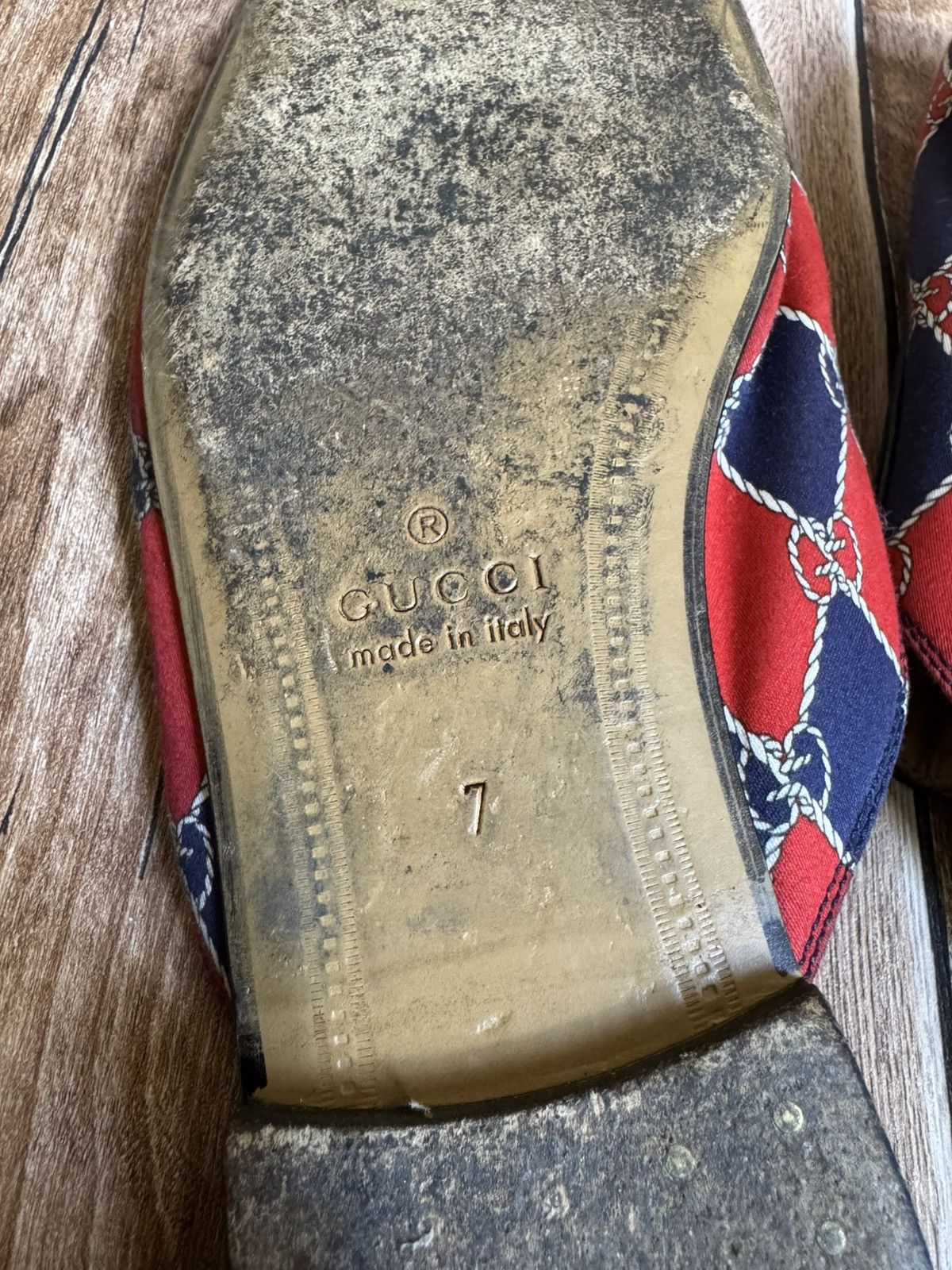Gucci Rhombus Royal princetown mules Size US 8.5 / EU 41-42 - 14 Thumbnail