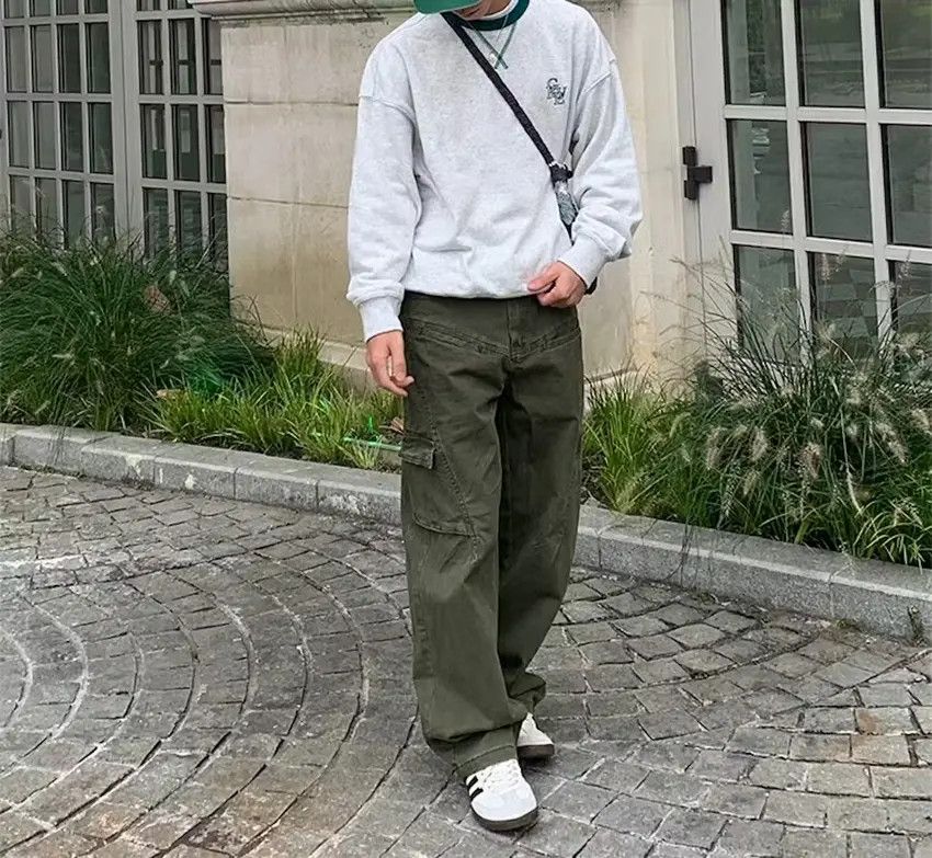 Designer × Japanese Brand Miltary green washed faded utility baggy cargo pants Size US 32 / EU 48 - 2 Thumbnail