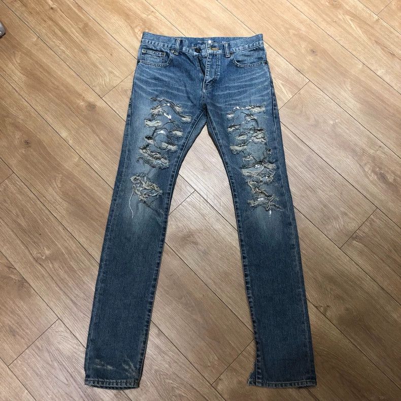 Saint Laurent Paris saint laurent distressed denim jeans size 29 Size US 29 - 1 Thumbnail