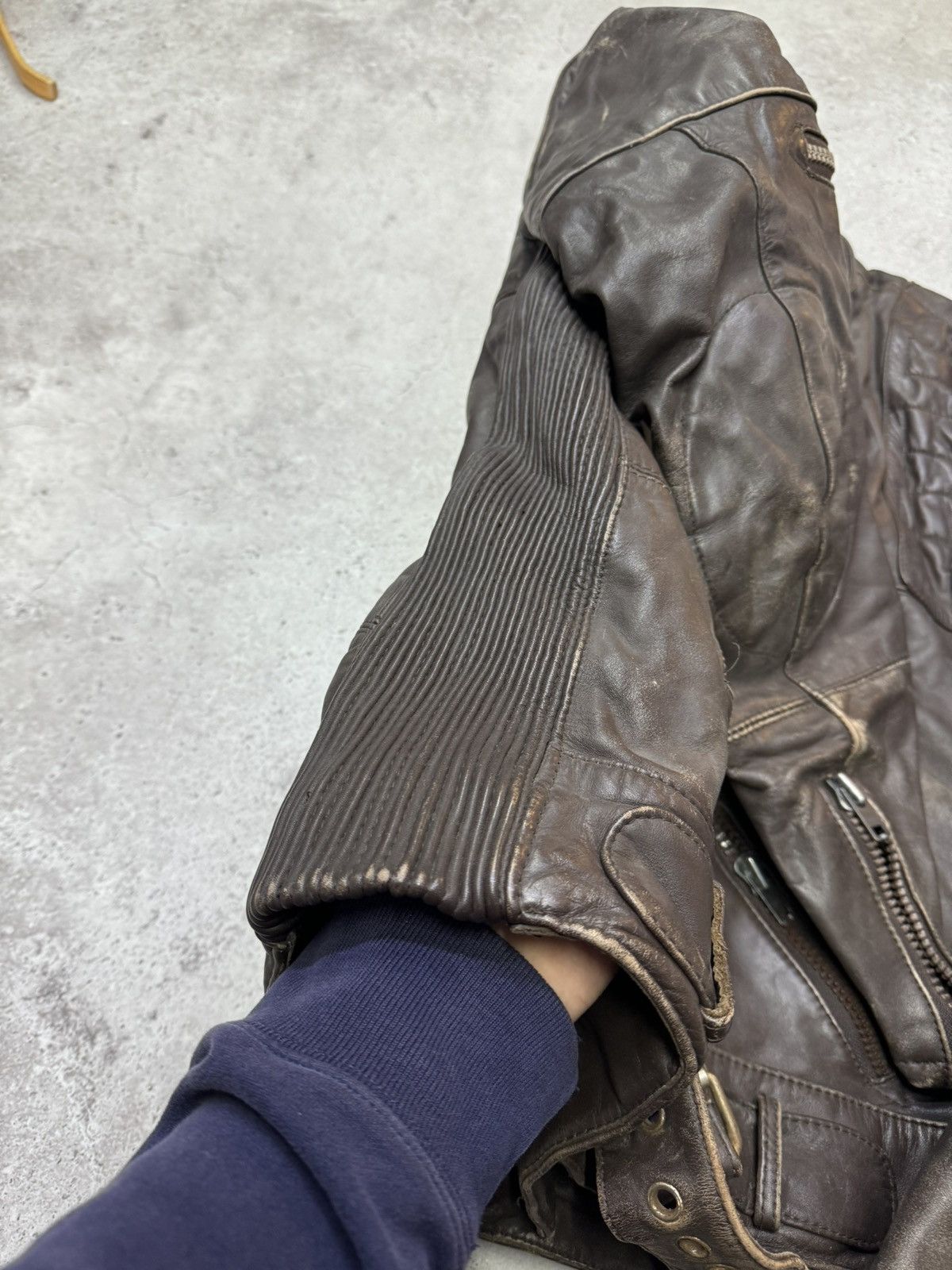 Japanese Brand Vintage 90s Stone Leather Multi-Zip Racing Jacket Size US M / EU 48-50 / 2 - 7 Thumbnail
