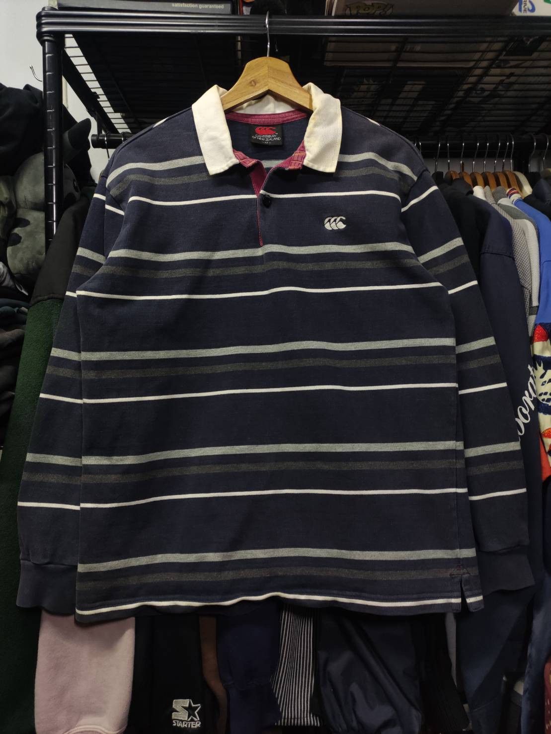 Canterbury of New Zealand Vtg 90's Canterbury New Zealand Striped Rugby Sweatshirt Size US M / EU 48-50 / 2 - 1 Thumbnail