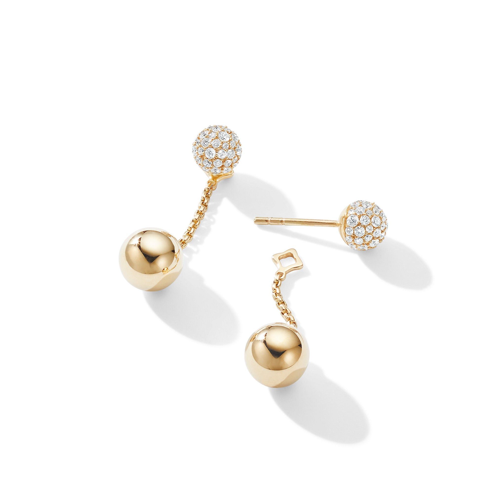 David Yurman o1w1db10325 Earrings in 18K Yellow Gold with Pave Diamonds Size ONE SIZE - 2 Thumbnail