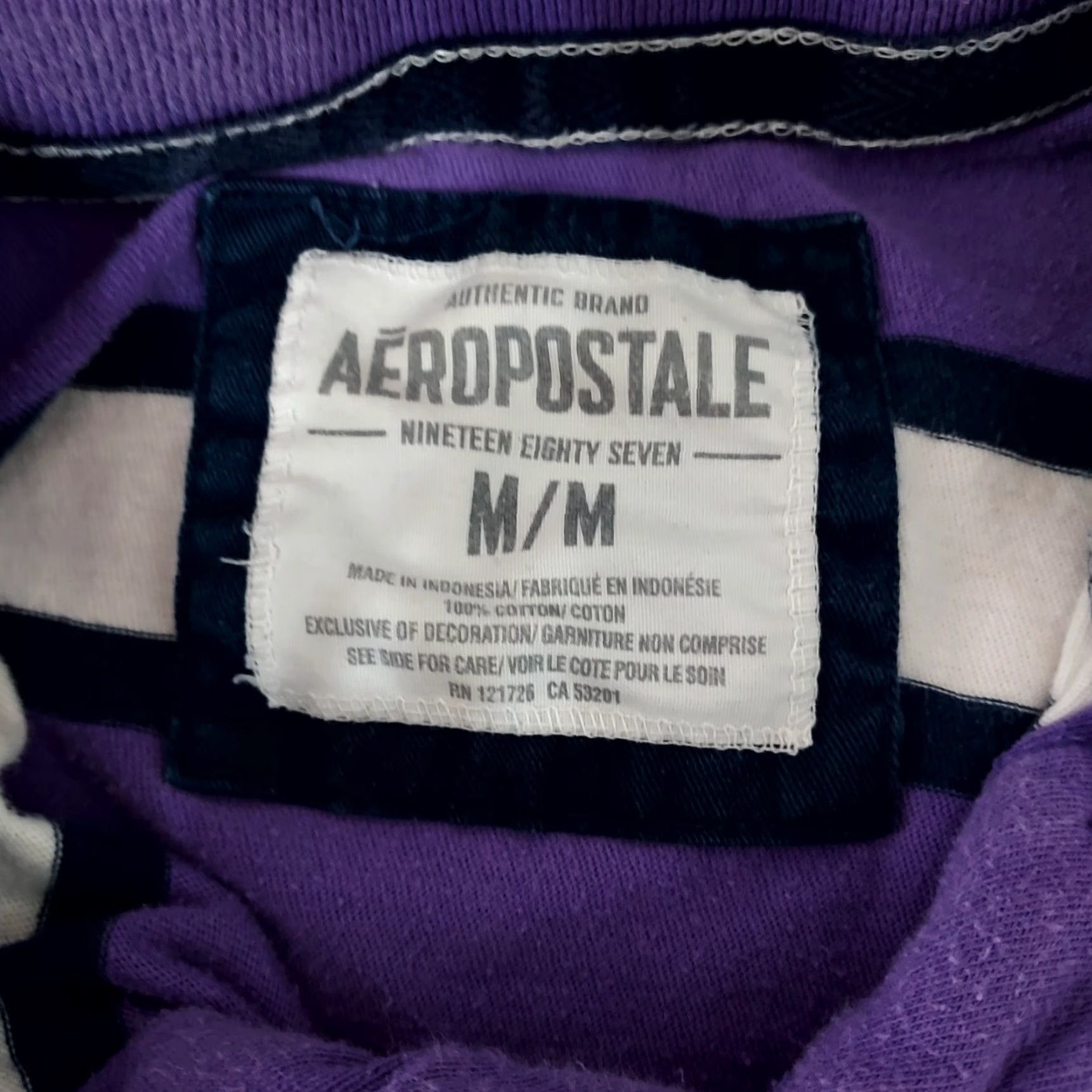 Aeropostale Aeropostale 1987 Shirt Polo California Surf Muscle Mens Medium Purple White Short Sleeve Polo Shirt Size US M / EU 48-50 / 2 - 7 Thumbnail