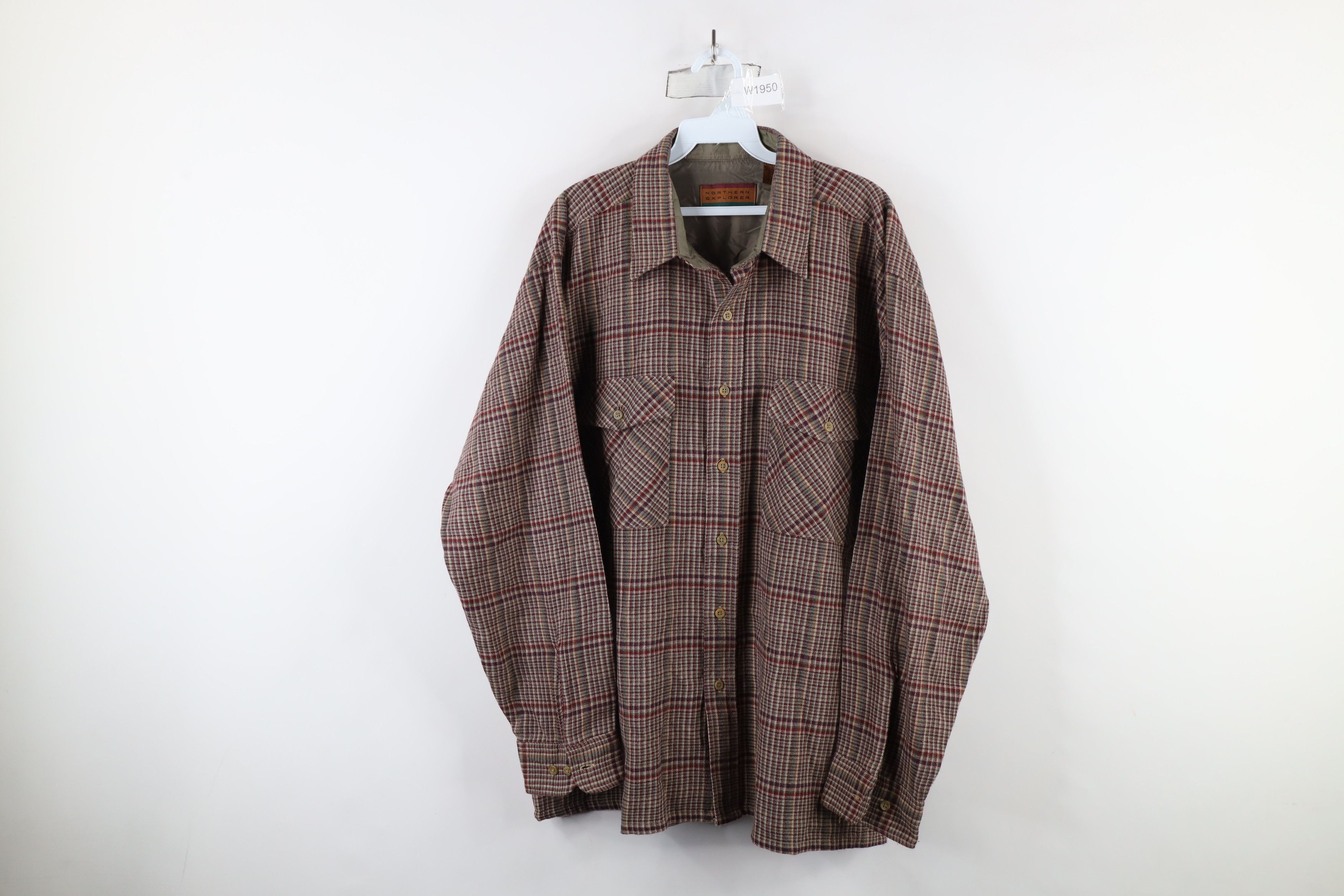 Vintage Vintage 90s Streetwear Plaid Knit Collared Button Shirt Size US XL / EU 56 / 4 - 1 Thumbnail