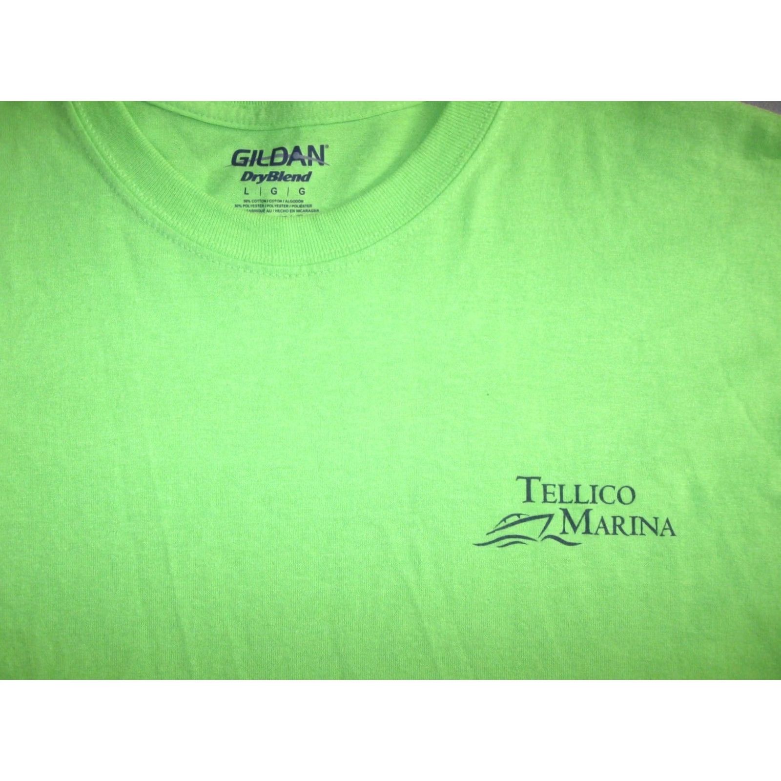 Vintage TELLICO MARINA Maryville TN T Shirt Mens Large Fishing Lake BOAT CLUB Gilden Cotton Polyester Green Graphic Print Vintage No N/A Size US L / EU 52-54 / 3 - 3 Thumbnail