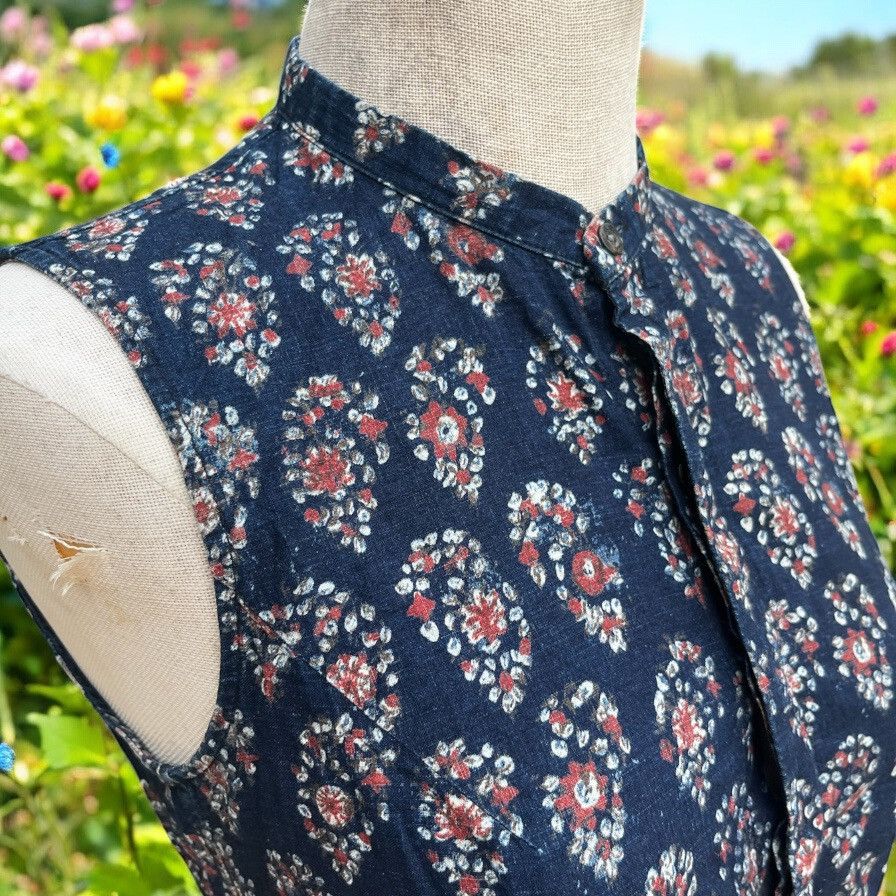 45rpm Sleeveless indigo printed blouse Size S / US 4 / IT 40 - 7 Thumbnail