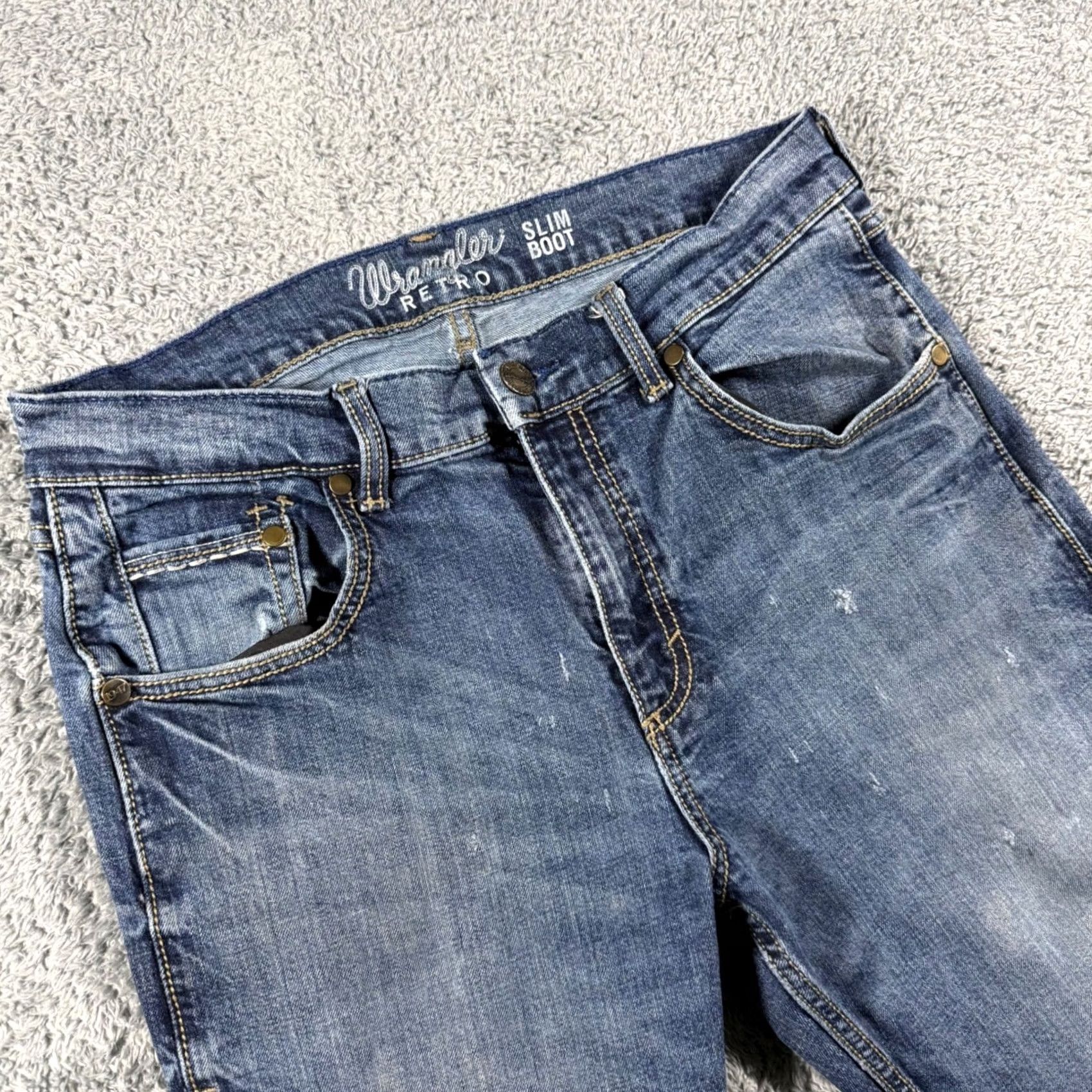 Wrangler Wrangler Jeans Mens 32x33 Bootcut Slim 5-Pocket Denim Western Light Blue Size US 32 / EU 48 - 2 Thumbnail
