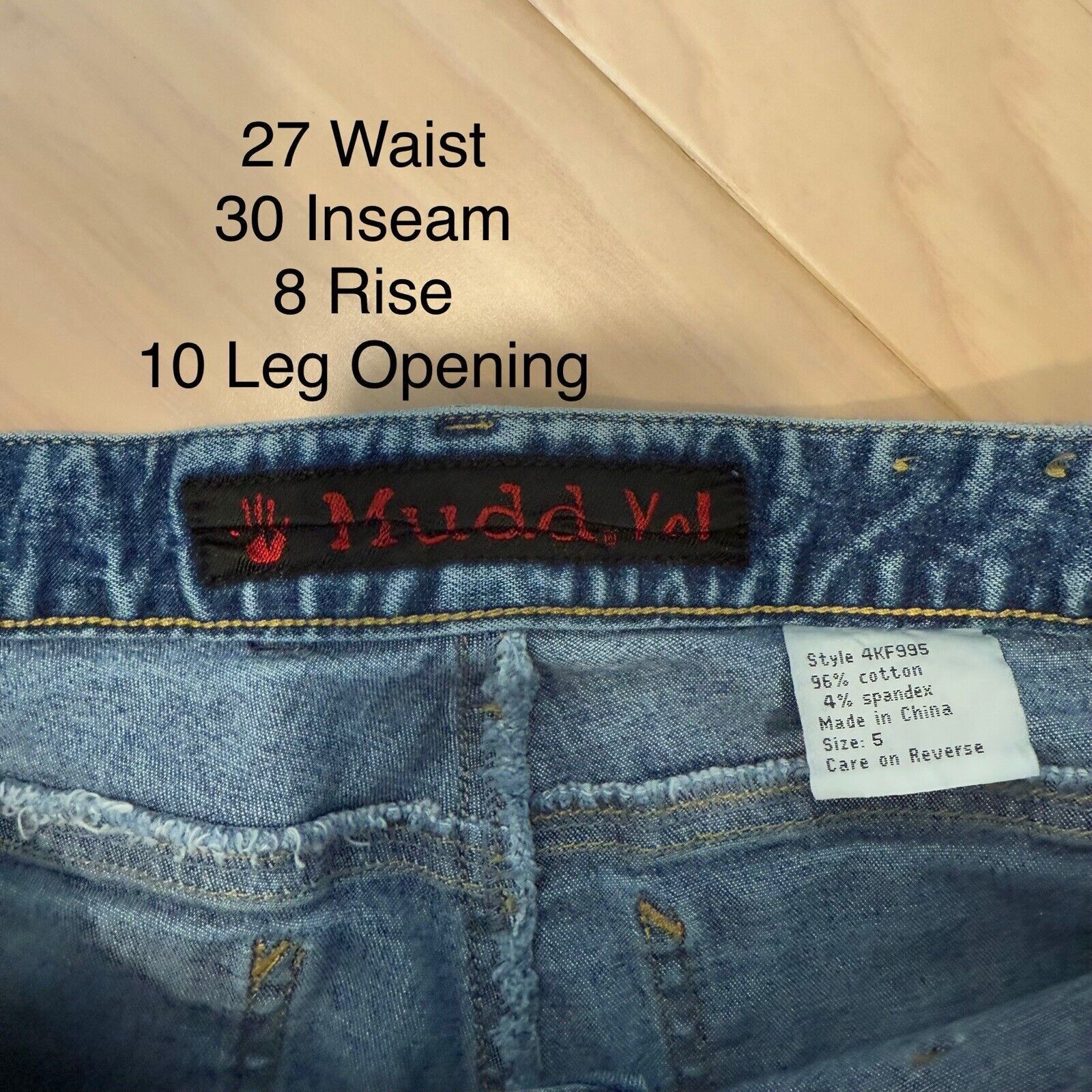Other Vintage Mudd Yo Flare Jeans Women's 27 Blue Lace Y2K Glam Size 27" / US 4 / IT 40 - 5 Thumbnail
