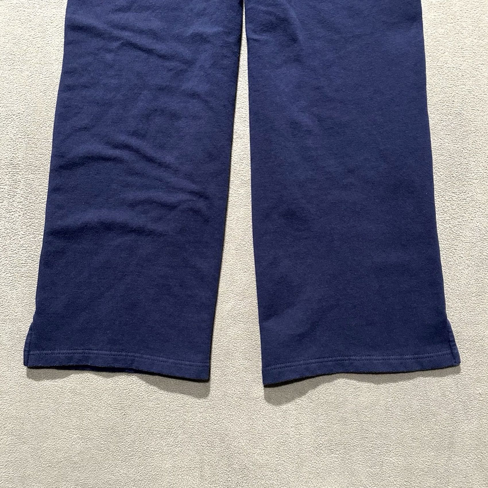 Ralph Lauren Ralph Lauren Sweatpants Womens Medium Navy Blue Wide-Leg Fleece Logo Lounge EUC Size 32" / US 10 / IT 46 - 6 Thumbnail