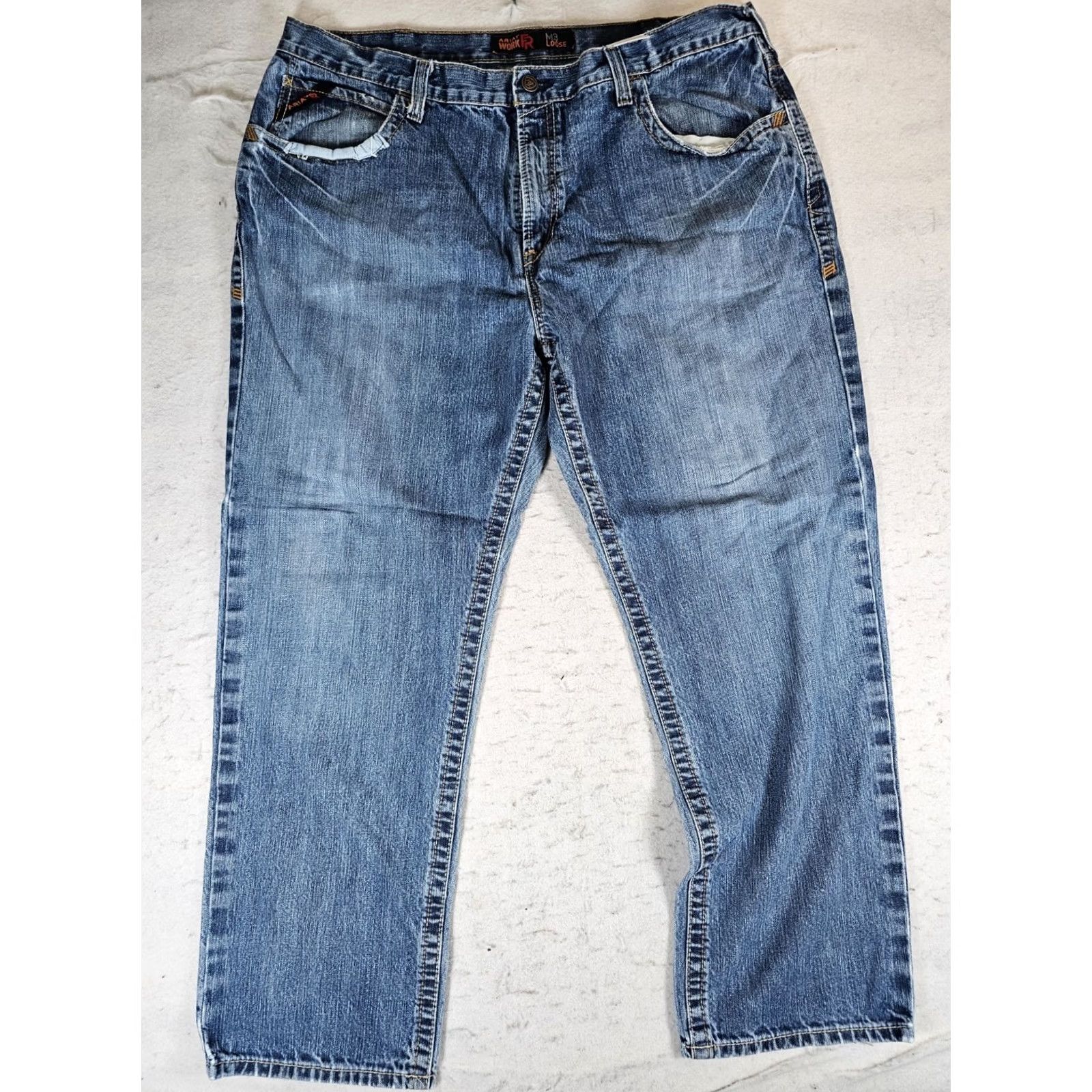 Ariat Ariat FR Fire Resistant M3 Loose Straight Blue Jeans Mens CAT2 Workwear Size US 44 / EU 60 - 7 Thumbnail
