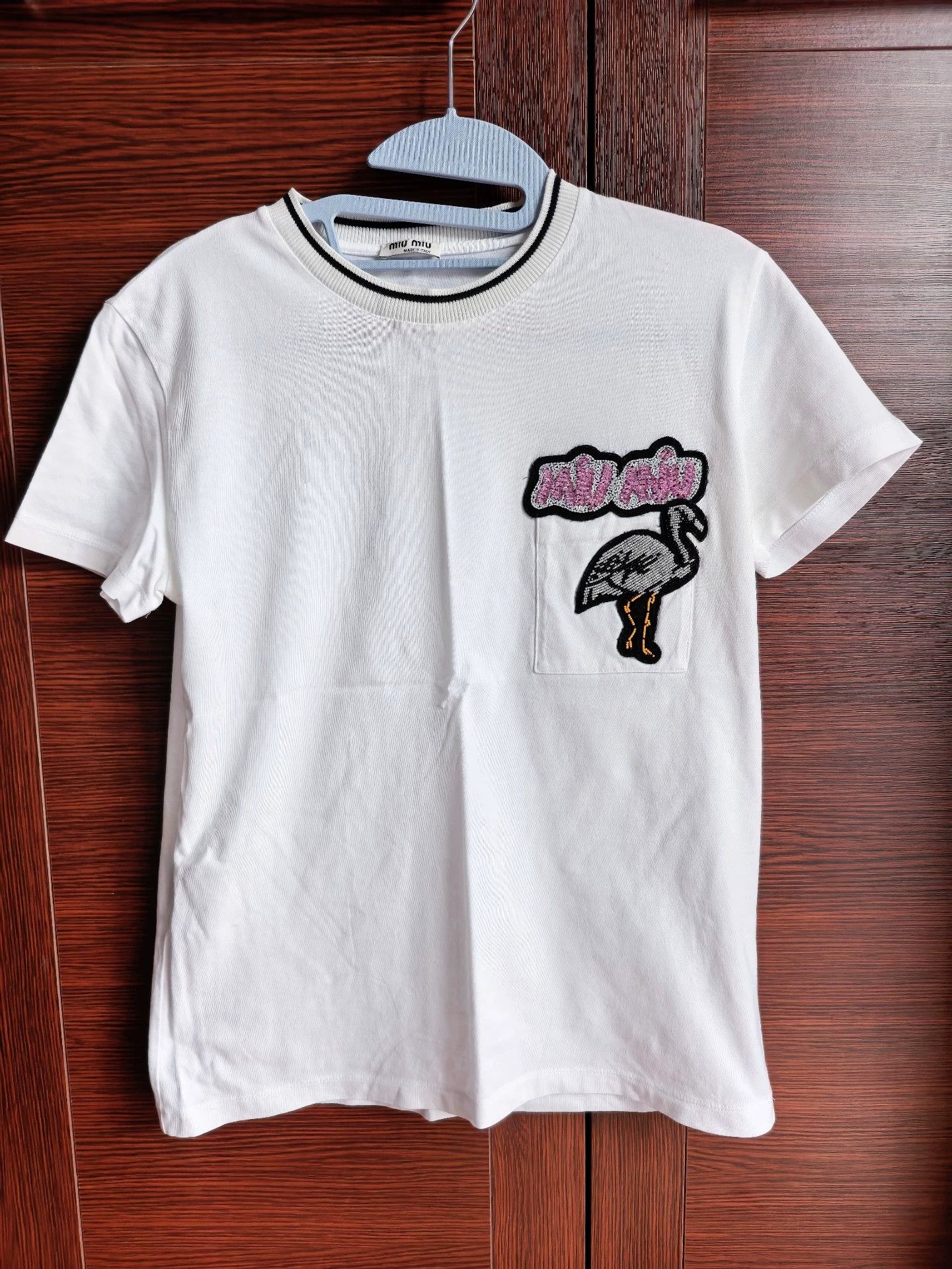 Miu Miu MIU MIU Flamingo Tee S 46+ Elastic Dry Cleaned New Size S / US 4 / IT 40 - 1 Thumbnail
