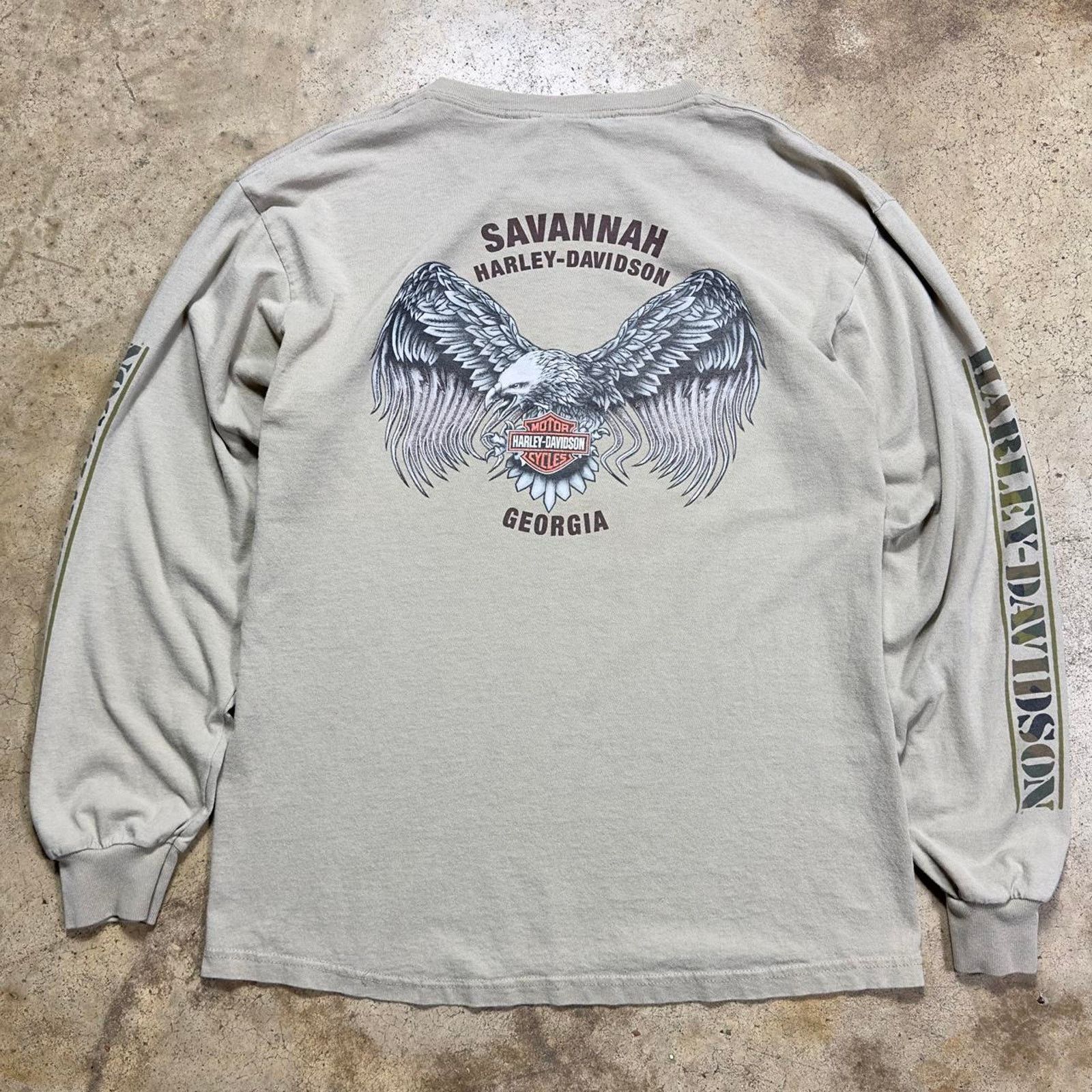 Harley Davidson Tan Harley Davidson Camouflage Eagle usa made Biker T-Shirt Size US L / EU 52-54 / 3 - 1 Thumbnail