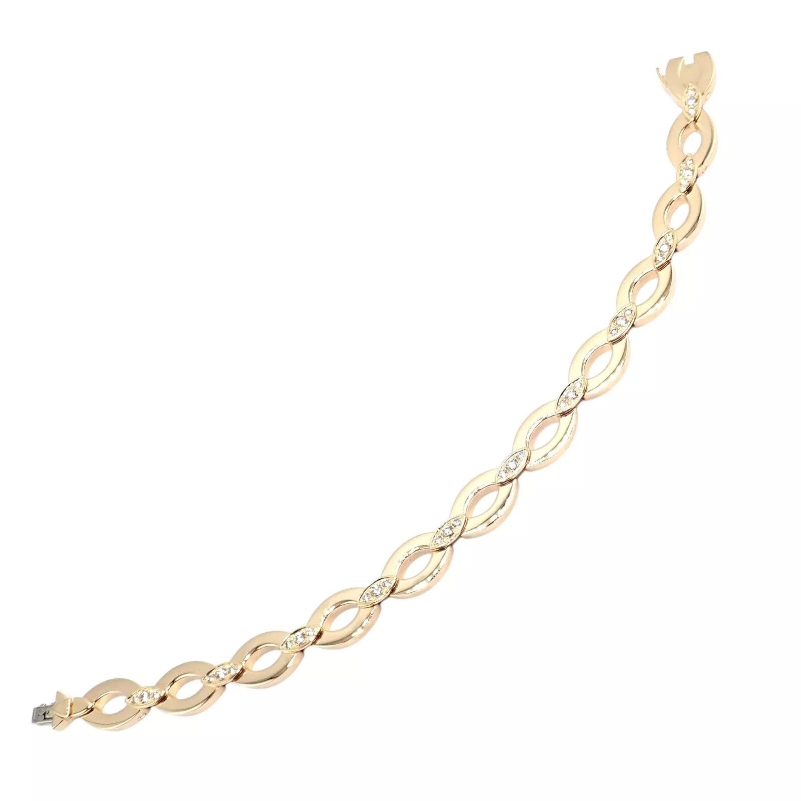 Cartier Cartier 18K Yellow Gold Diamond Link Bracelet Earrings Set Size ONE SIZE - 11 Thumbnail