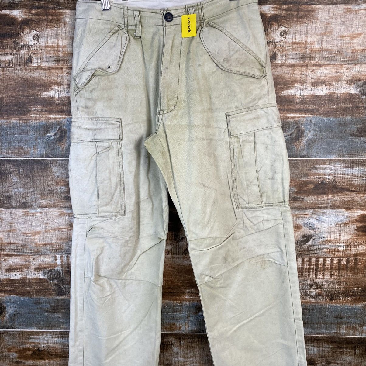 Japanese Brand DL Surplus White Cargo Multipocket Pants #C1218 Size US 29 - 5 Thumbnail