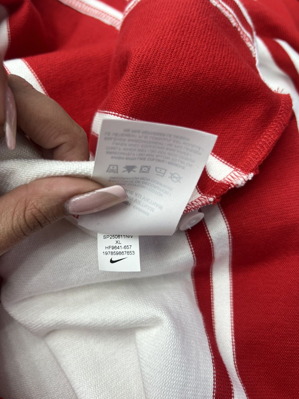 Nike Supreme x Nike Stripe Rugby Red Shirt Size US XL / EU 56 / 4 - 13 Thumbnail