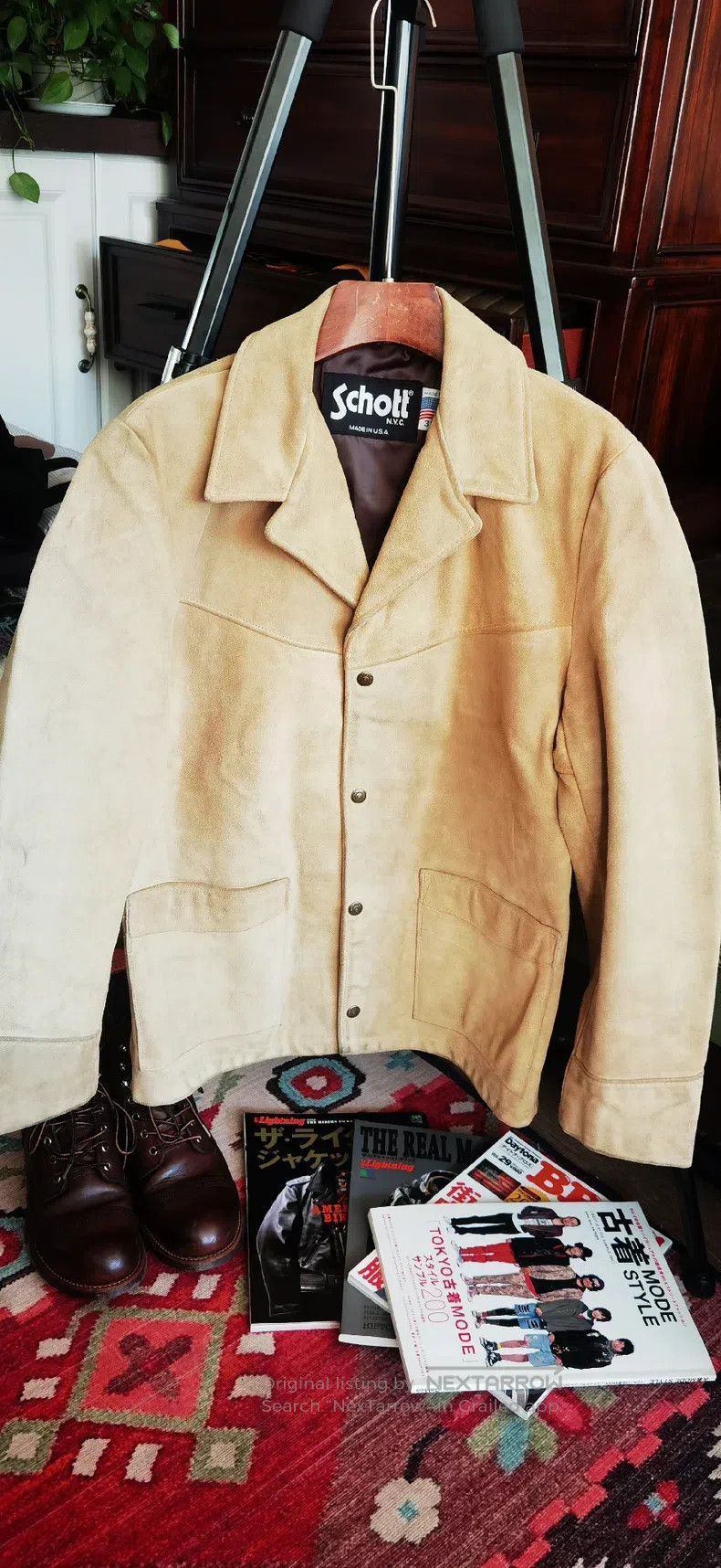 Schott Schott Suede cowhide American vintage four-corner lapel le Size US M / EU 48-50 / 2 - 1 Thumbnail