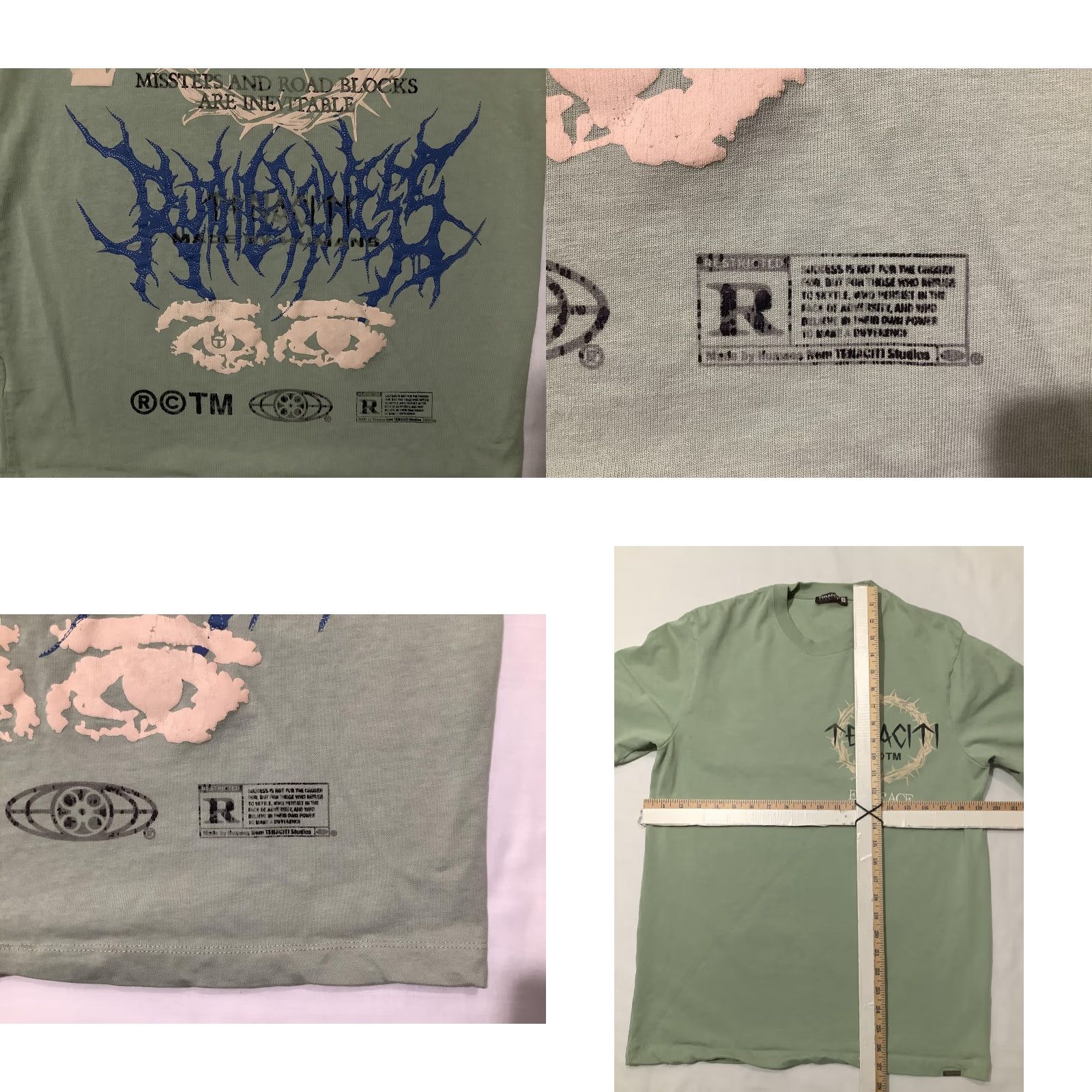 Vintage Tenaciti Studios Shirt Mens Small Green Embrace Resilience Crown Graphic Tee Size US S / EU 44-46 / 1 - 8 Thumbnail