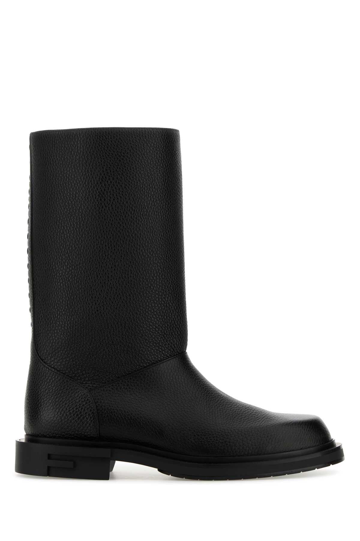 Fendi Black Leather Frame Boots Size US 9.5 / EU 42-43 - 1 Thumbnail