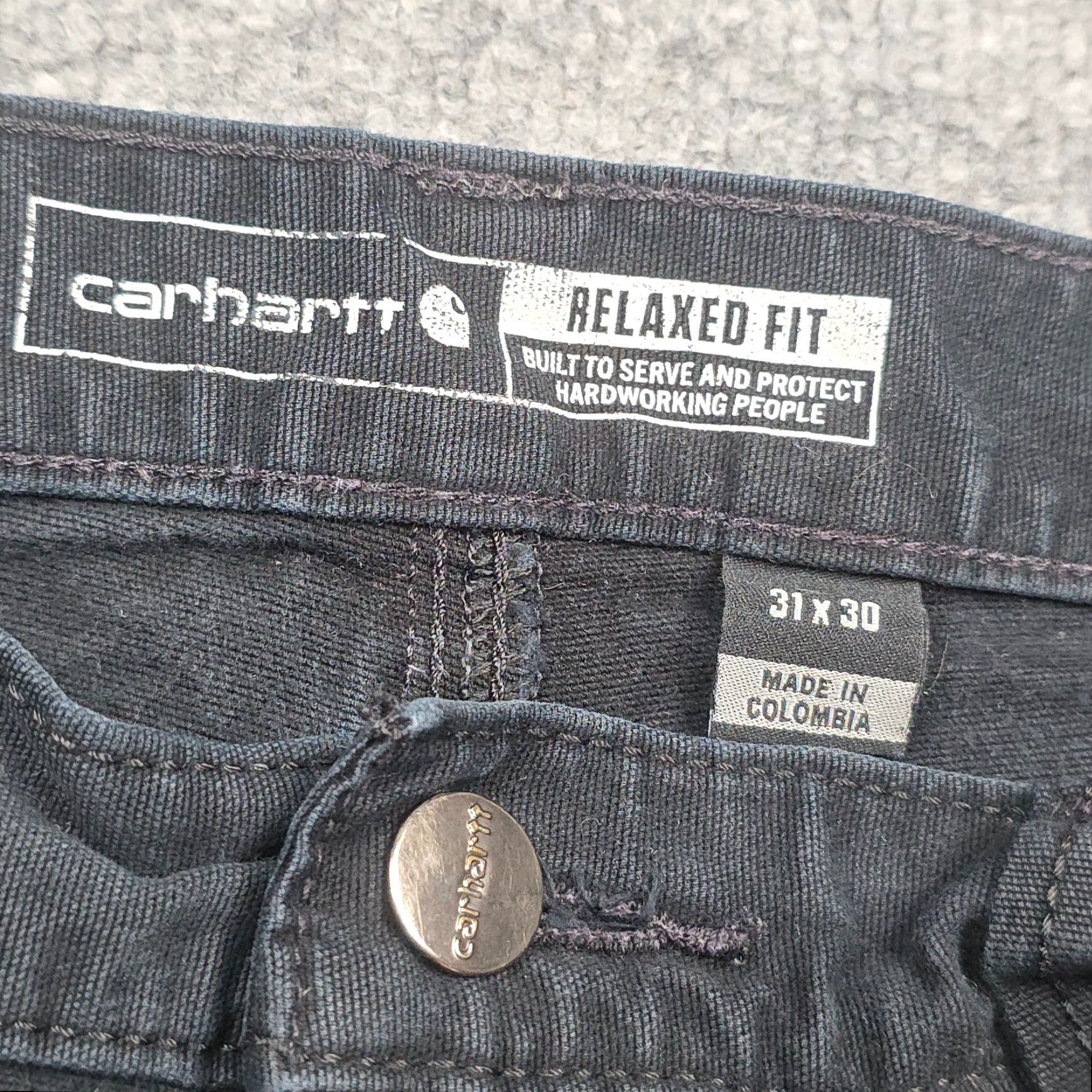 Carhartt VINTAGE Carhartt Pants Duck Pant Men's 28x 26 31x30 Rugged Flex Relaxed Fit Canvas Cotton Black Straight Front Pocket Zipper Button Size US 28 / EU 44 - 5 Thumbnail