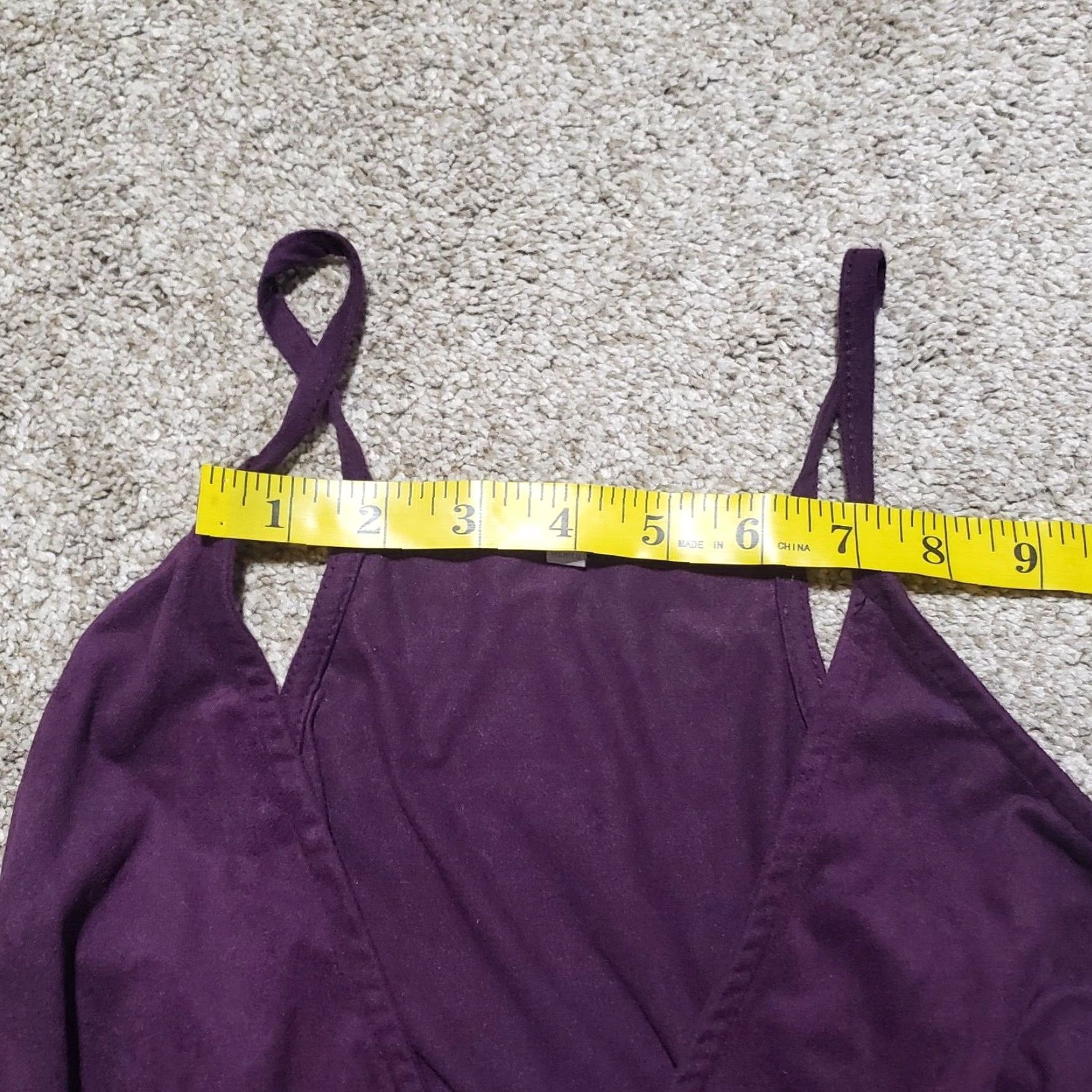 Vintage VINTAGE Charlotte Russe Shirt Women XS Purple Cropped Spaghetti Strap Tank Top Open Strap Small Women Shirt Size S / US 4 / IT 40 - 3 Thumbnail
