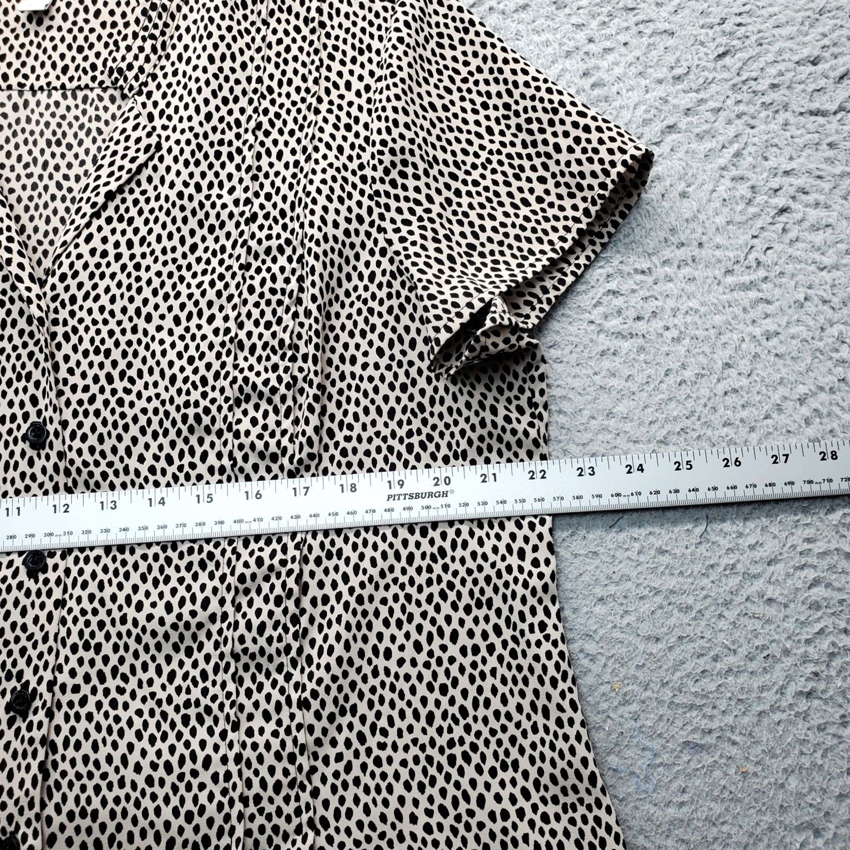 Vintage Dana Buchman Shirt Womens XL Mult Dalmatian Print Short Sleeve Button Front Size XL / US 12-14 / IT 48-50 - 4 Thumbnail