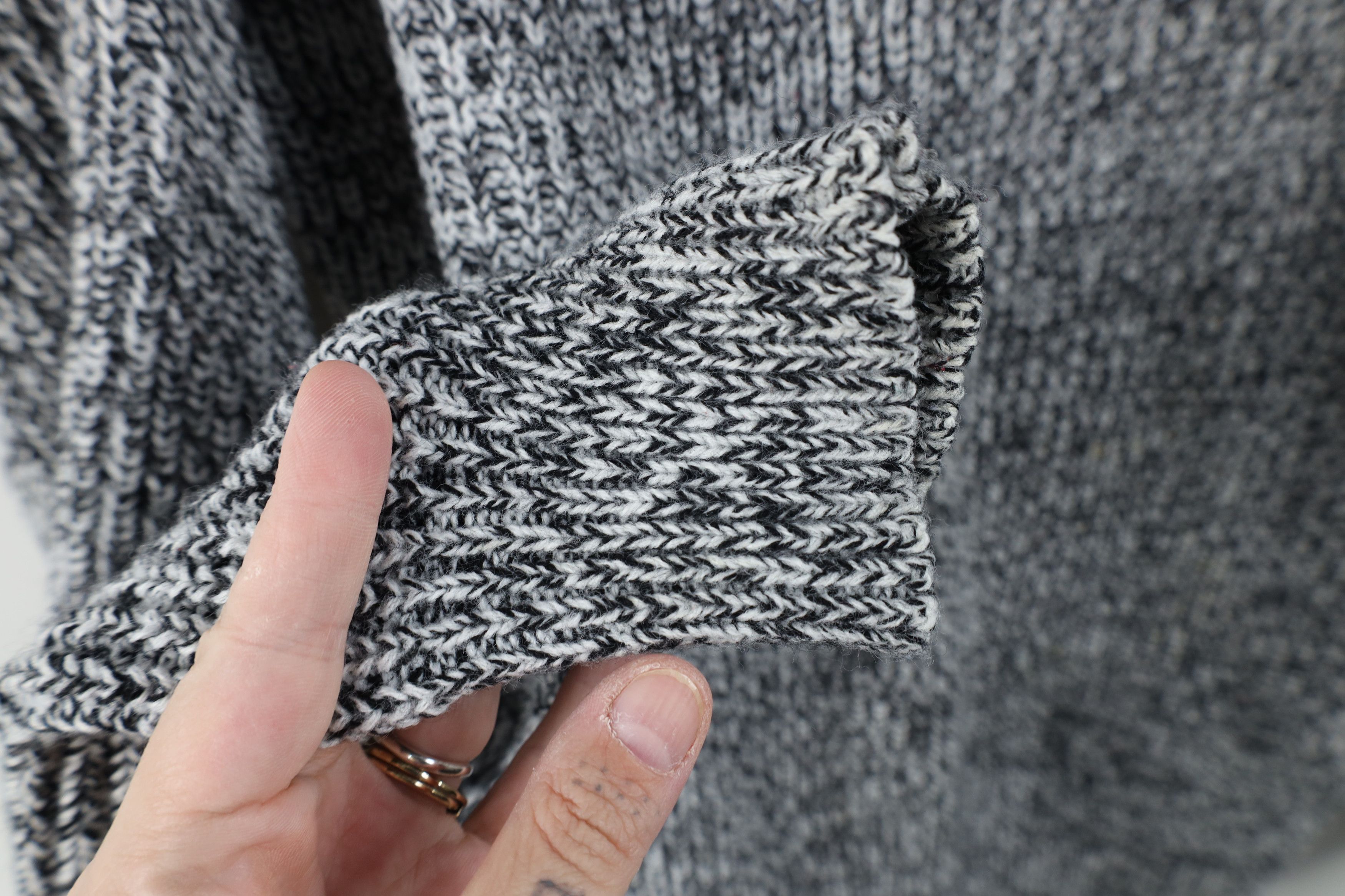 Vintage Vintage 90s Streetwear Blank Chunky Ribbed Knit Sweater Gray Size US M / EU 48-50 / 2 - 8 Thumbnail