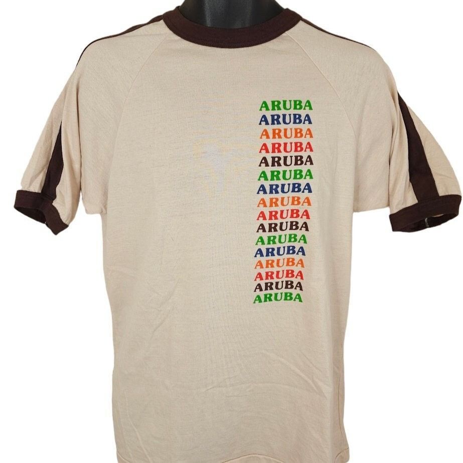 T-shirt Vintage 2004 ARUBA Surf/Beach Bum - Taille S - The Duck Company - Occasion TBE