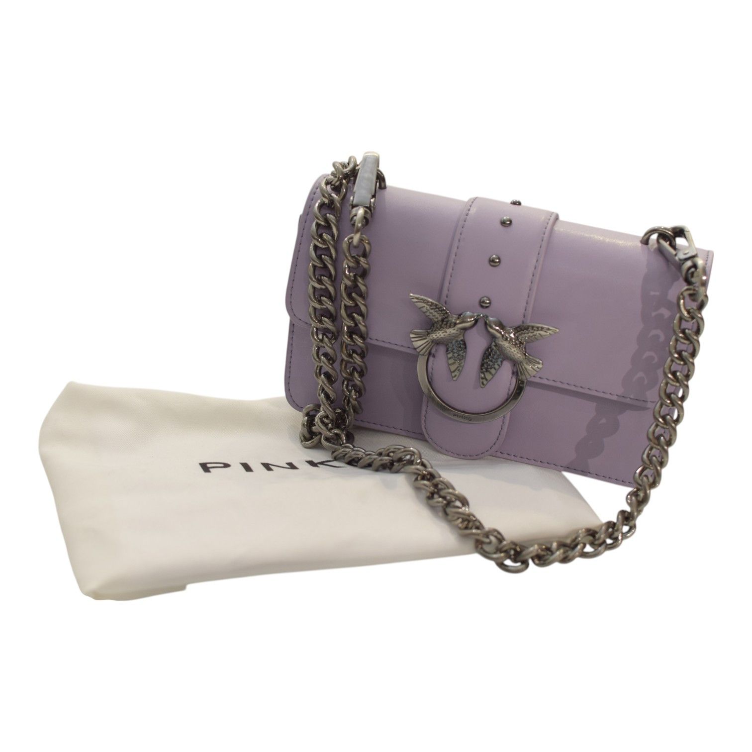 Pinko Pinko Love One Mini C Bag – Lilac Leather Size ONE SIZE - 3 Thumbnail
