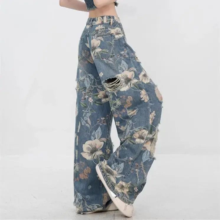 Japanese Brand Retro loose straight leg wide leg jeans Size US 32 / EU 48 - 3 Thumbnail