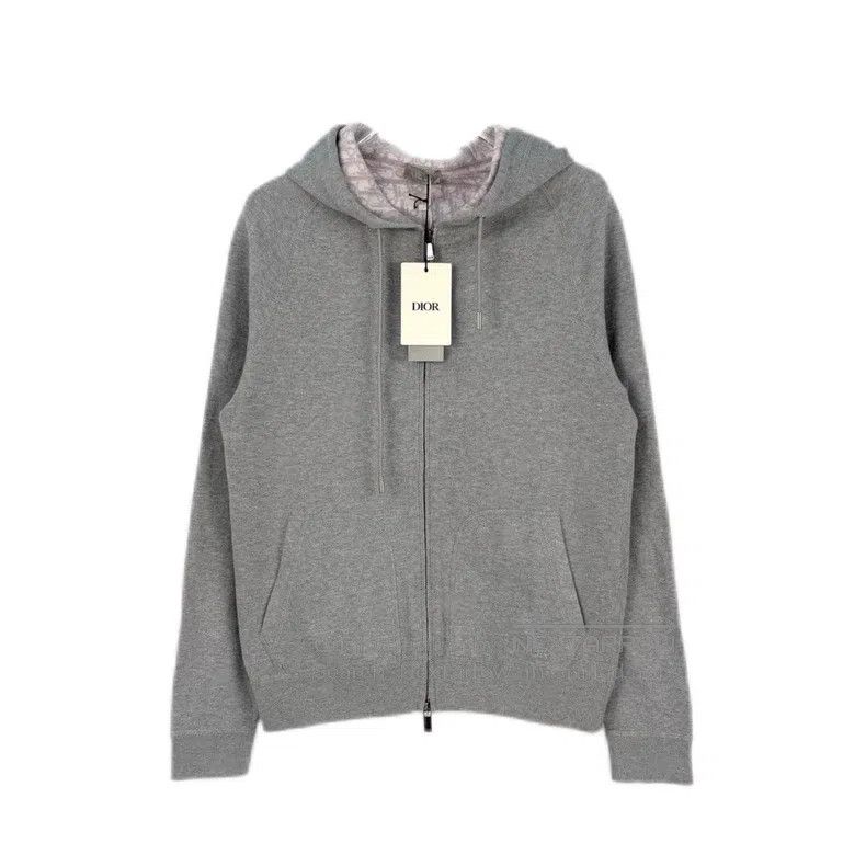 Dior Dior Grey embroidered logo zipper hoodie jacket Size US S / EU 44-46 / 1 - 1 Thumbnail