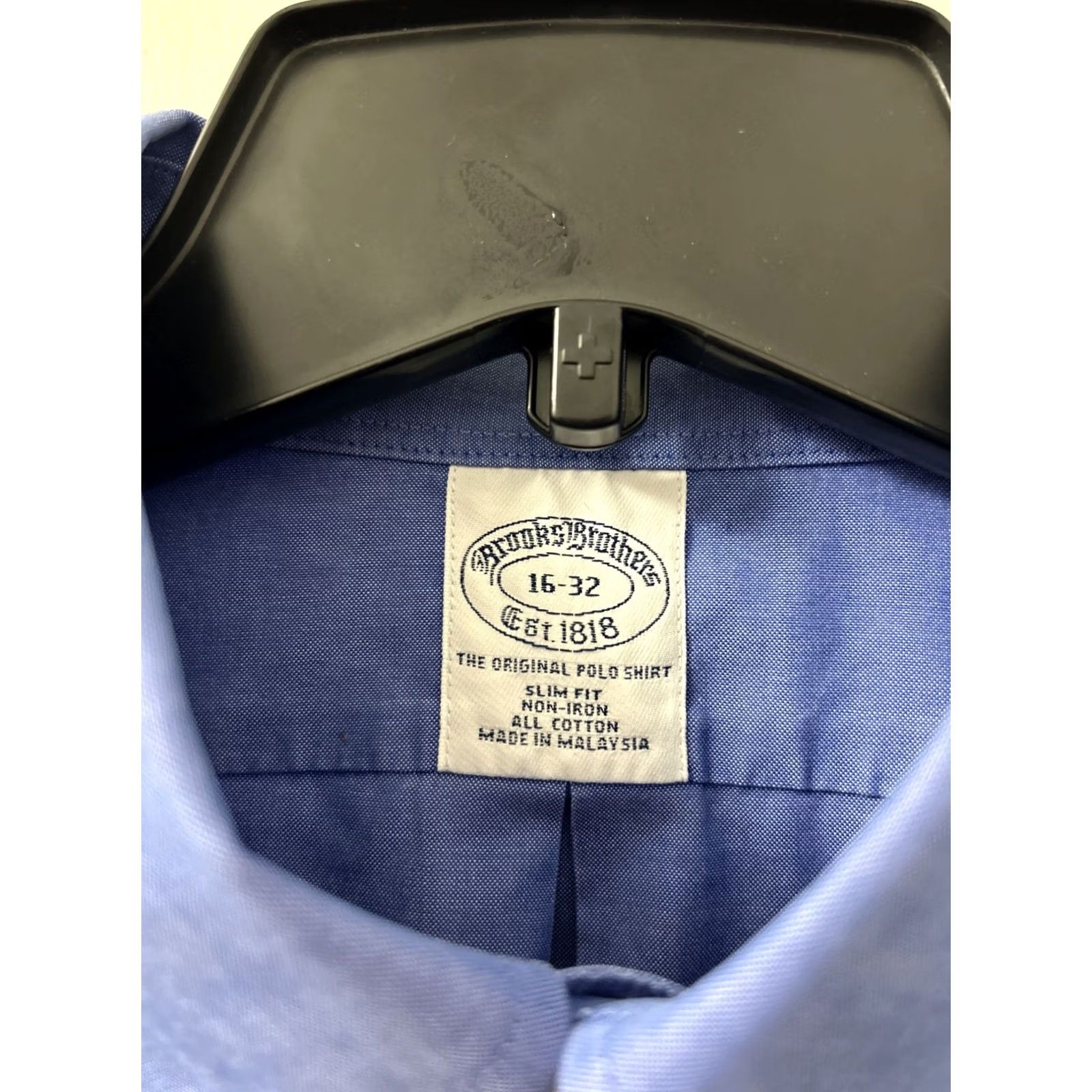 Brooks Brothers Brooks Brothers Original Polo Shirt Dress Shirt Mens 16 Blue Oxford Slim Fit Non Iron L/S Size US L / EU 52-54 / 3 - 6 Thumbnail