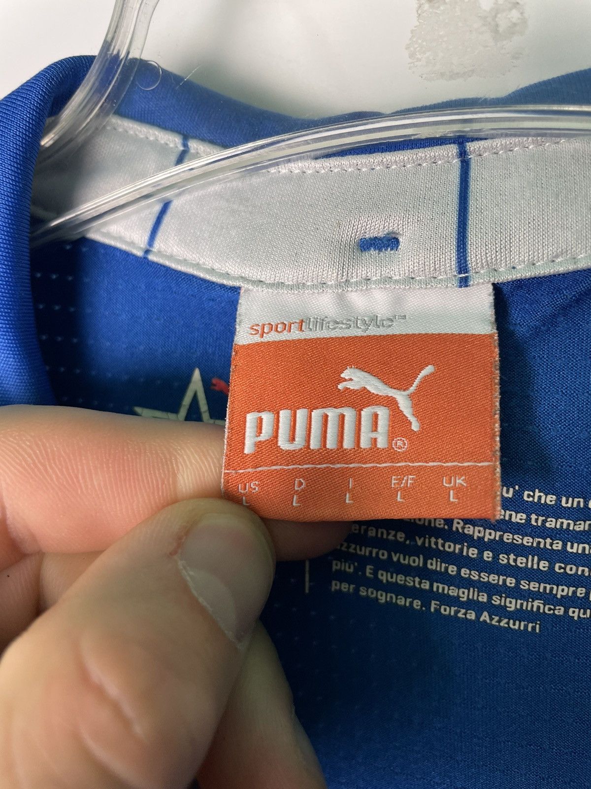 Italic × Puma × Vintage Puma Italy Italia Jersey Mens Fitted Blue White Home K Size US L / EU 52-54 / 3 - 3 Thumbnail